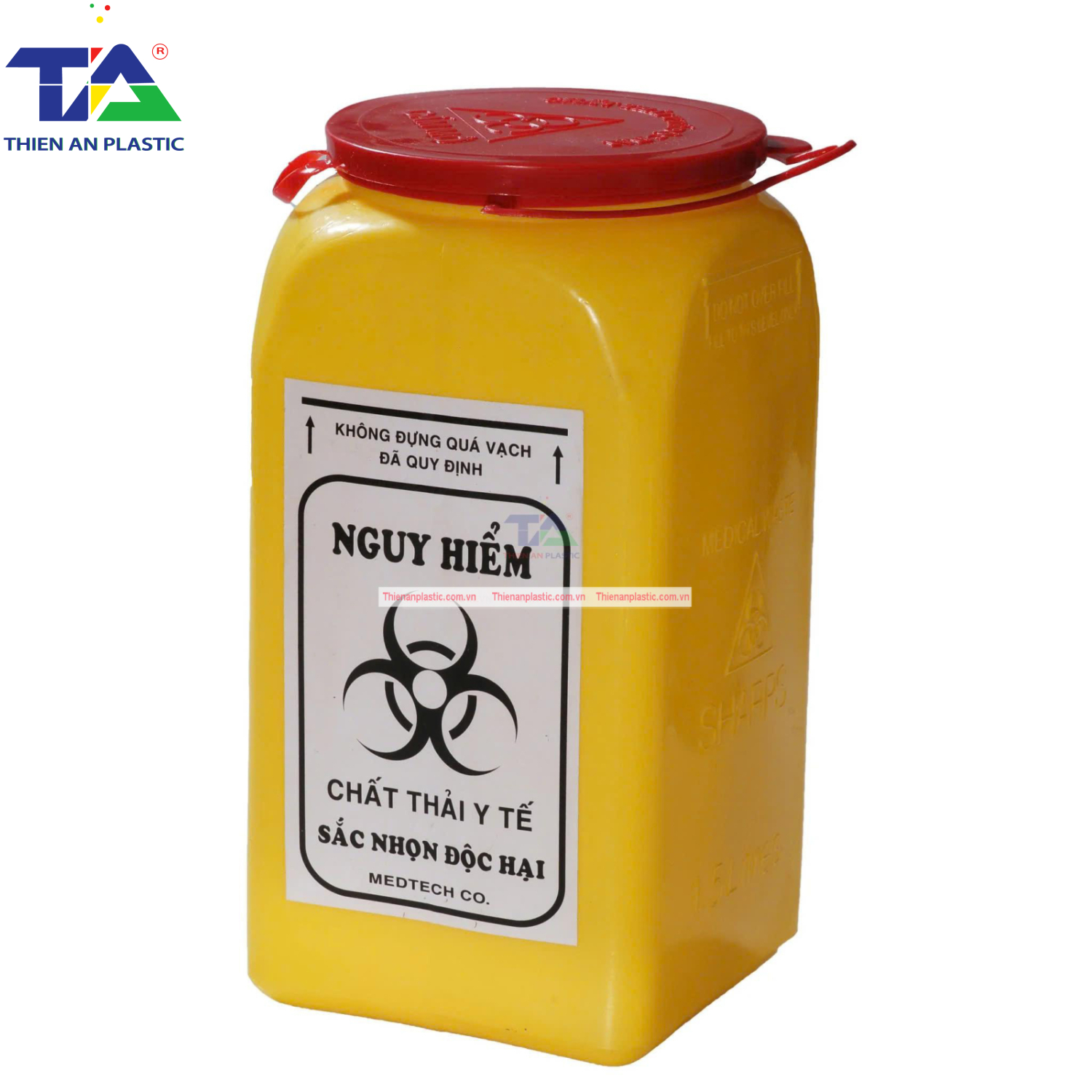 Hộp Nhựa Đựng Kim Tiêm TA1 (KT: 100 x 100 x 200m)