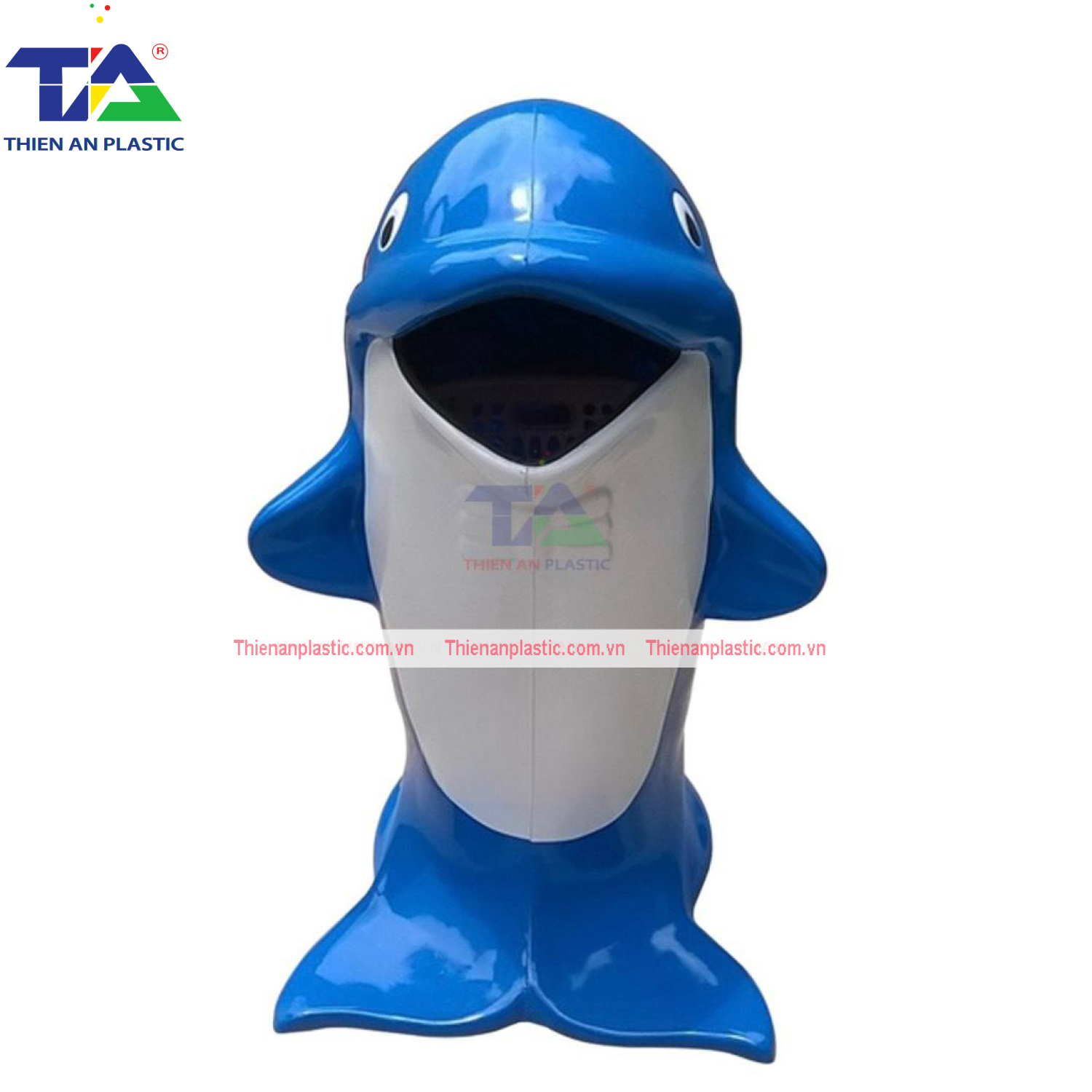 Thùng Rác Hình Cá Heo (KT: 680 x 520 x 1020 mm)