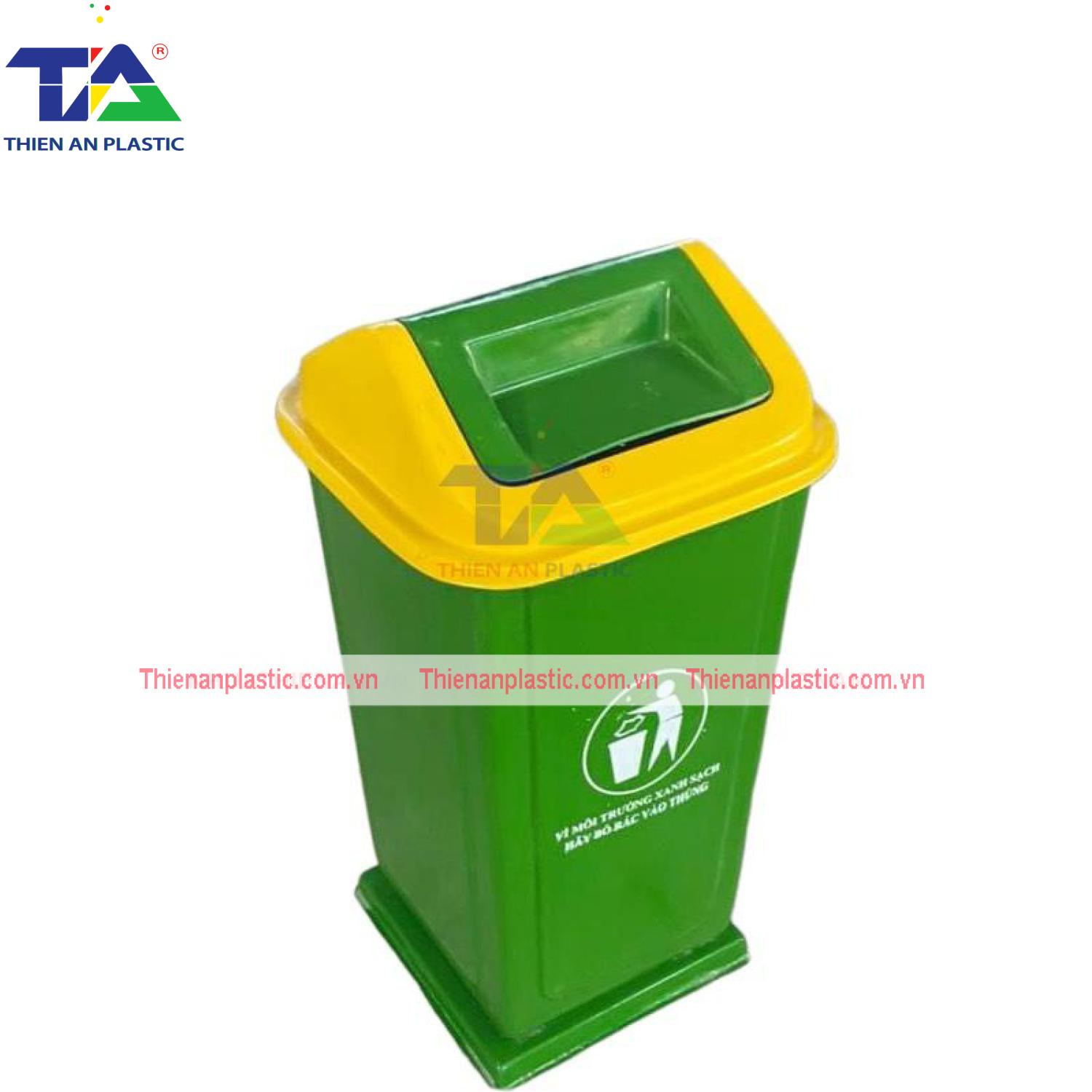 Thùng Rác Composite Nắp Lật 90 Lít (KT: 480 x 480 x 870mm)