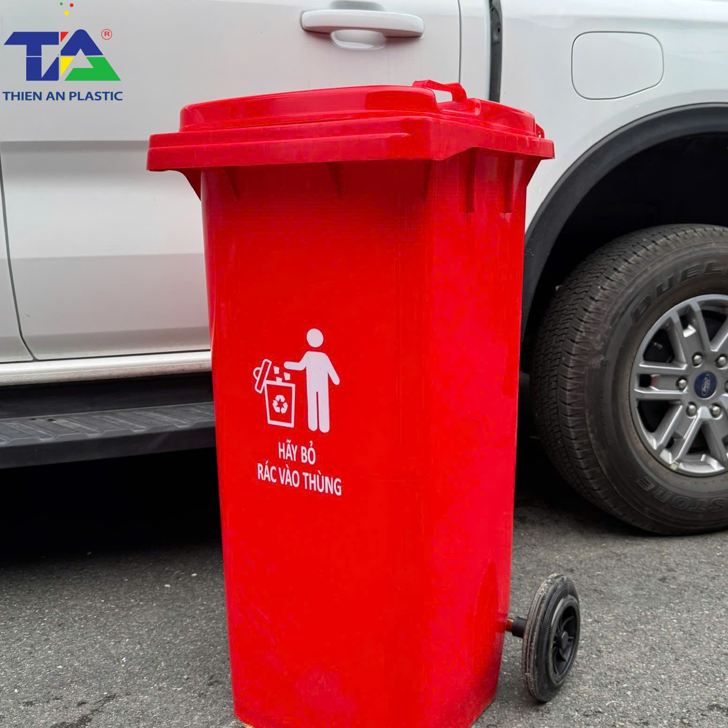 Thùng Rác Công Cộng 120 Lít (KT: 540 x 470 x 930mm)