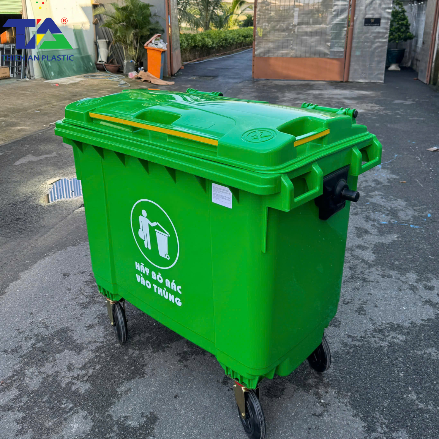 Thùng Rác Công Cộng 660 Lít (KT: 1350 x 830 x 1110mm)