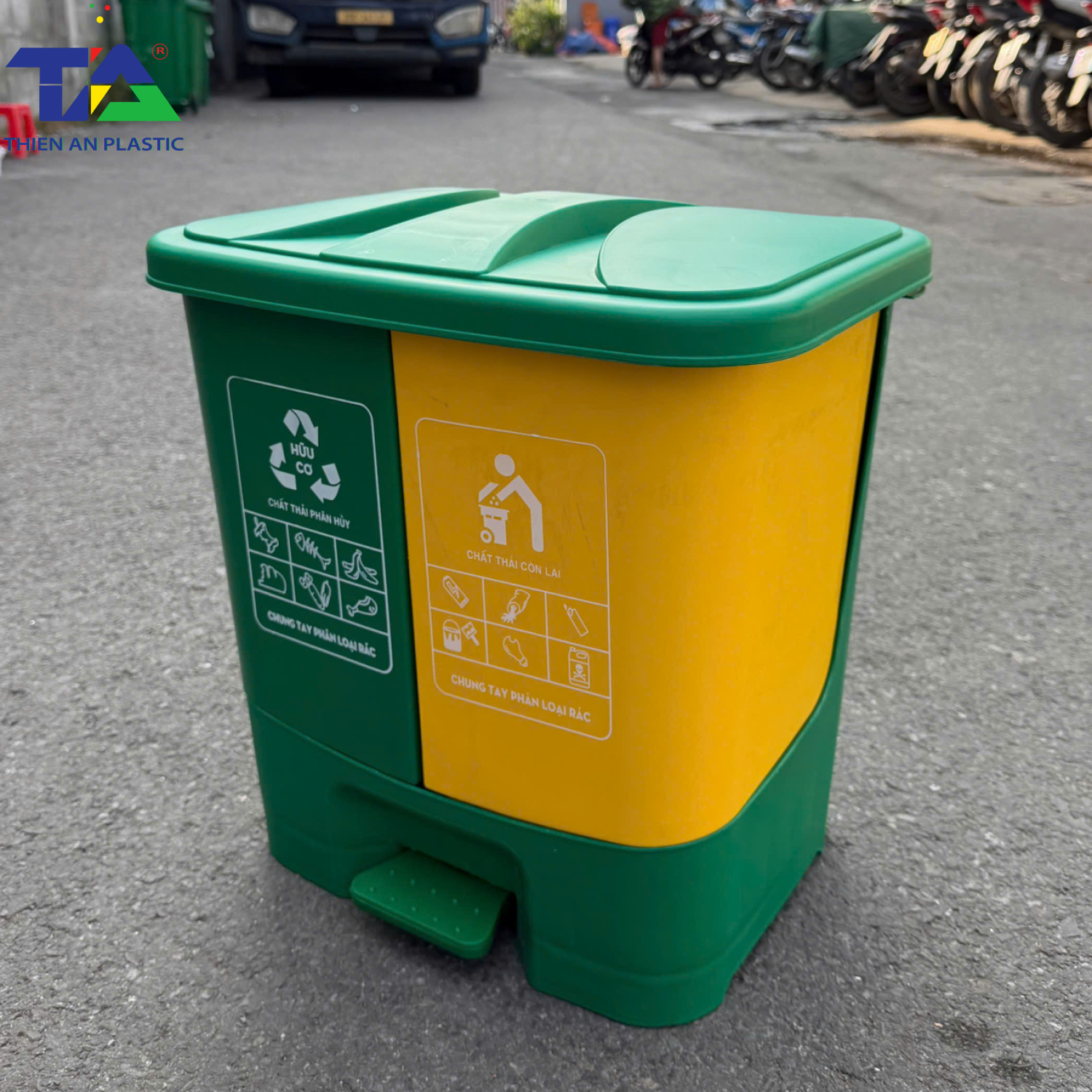 Thùng Rác Đạp Chân 2 Ngăn 40 Lít (KT: 430 x 340 x 480mm)