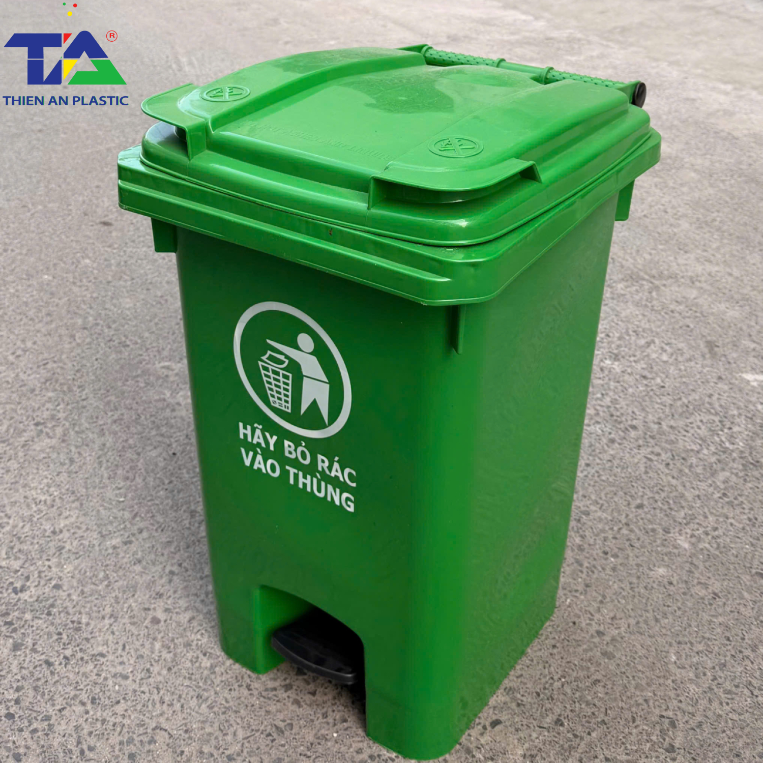 Thùng Rác Đạp Chân 60 Lít (KT: 470 x 430 x 650mm)