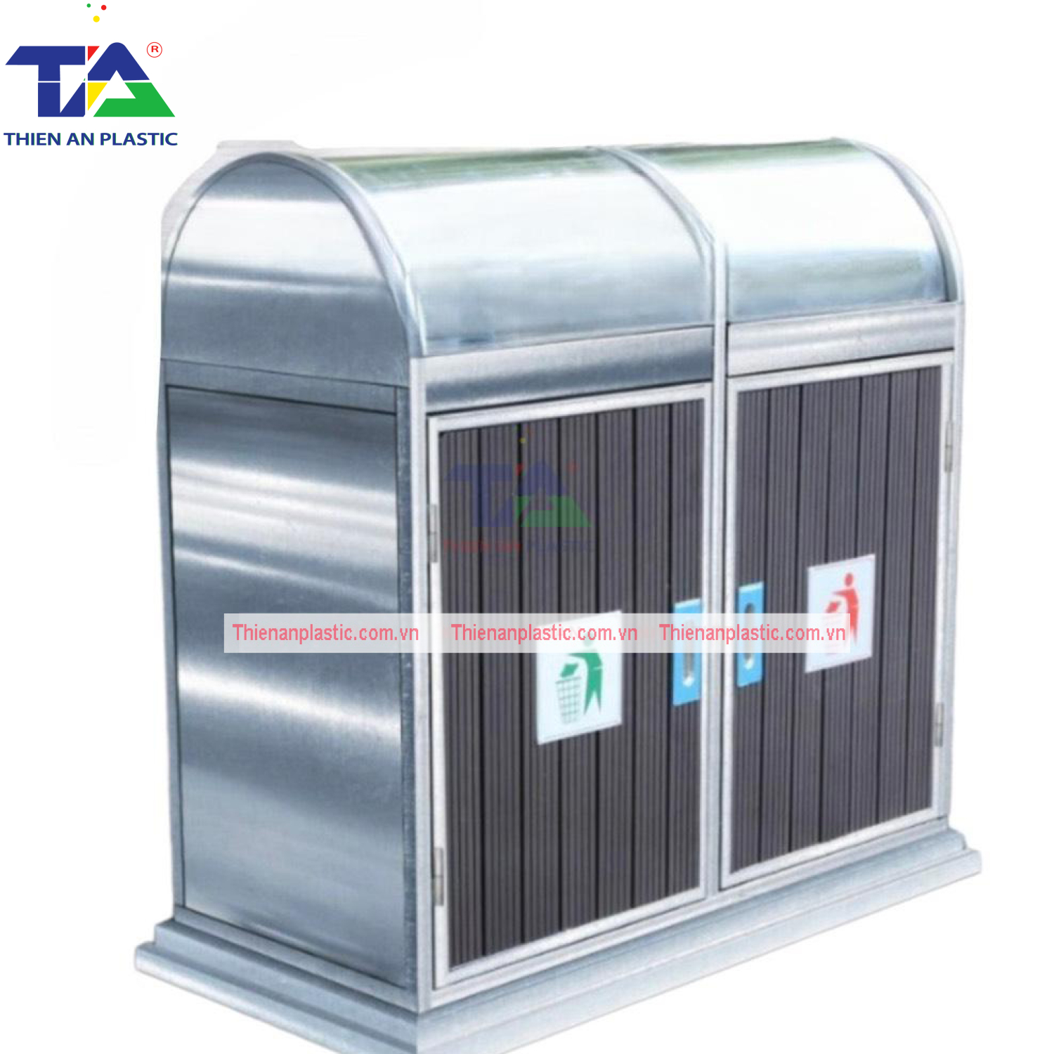 Thùng Rác Inox 2 Ngăn(KT: 890 x 480 x 900mm)
