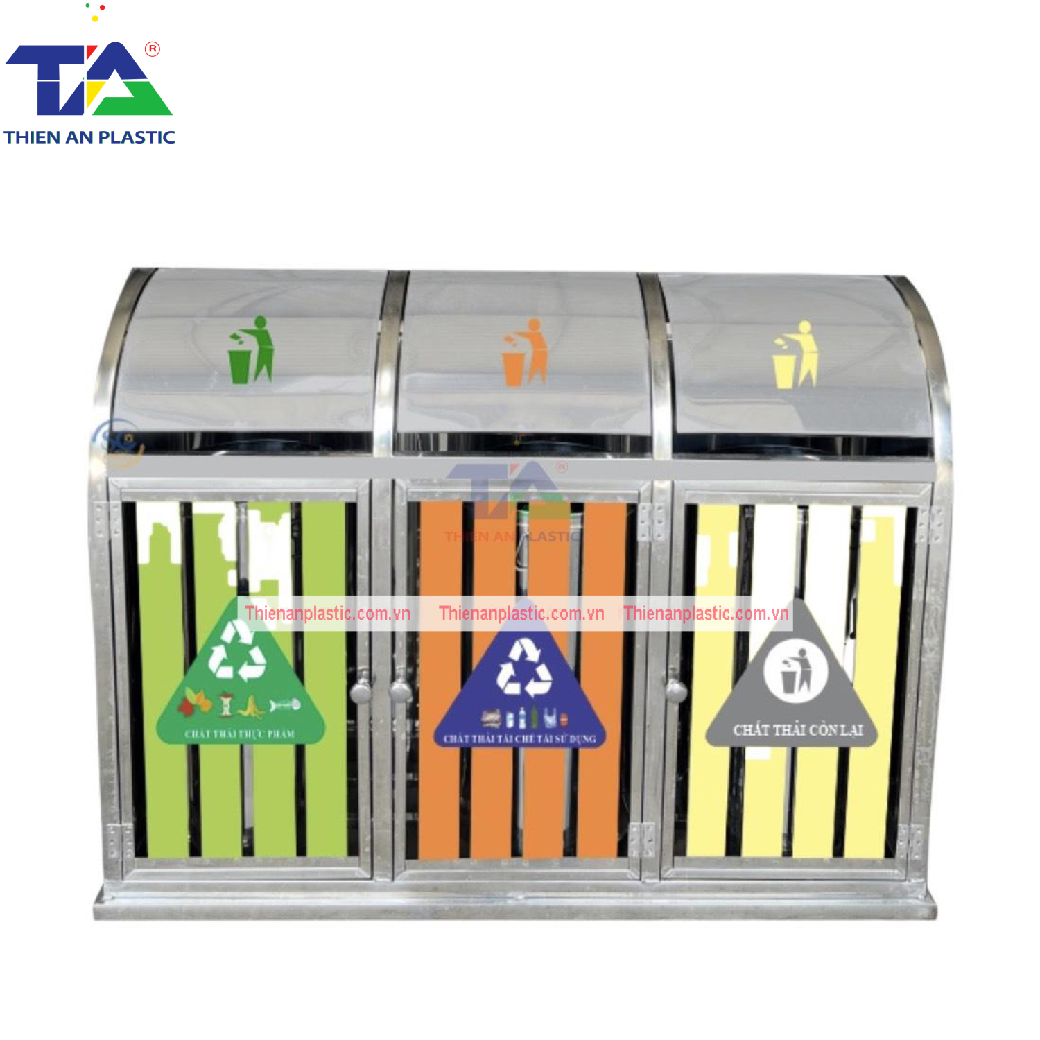 Thùng Rác Inox 3 Ngăn( KT: 280 x 480 x 890mm)