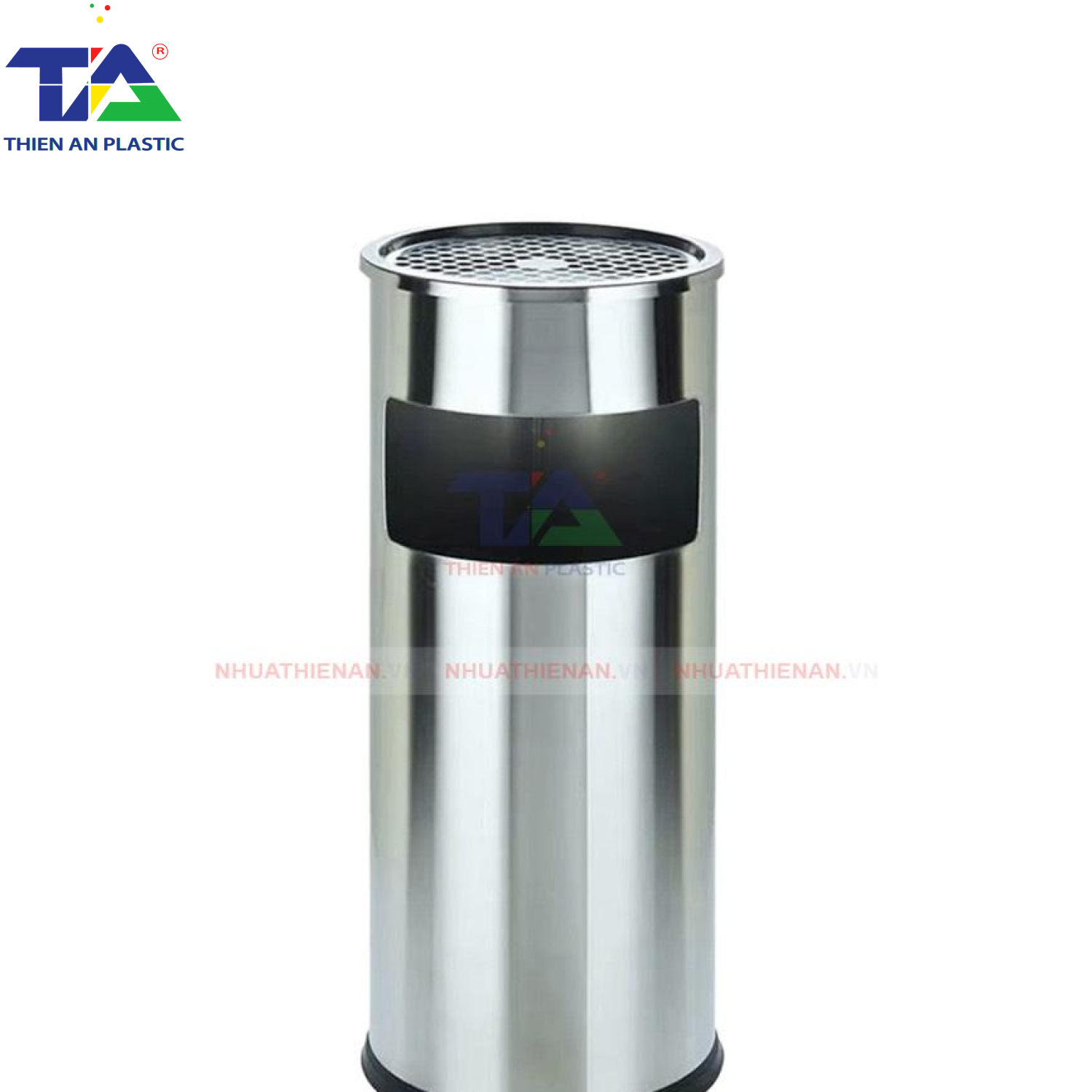 Thùng Rác Inox Gạt Tàn Tròn(KT: Ø300 x 610mm)