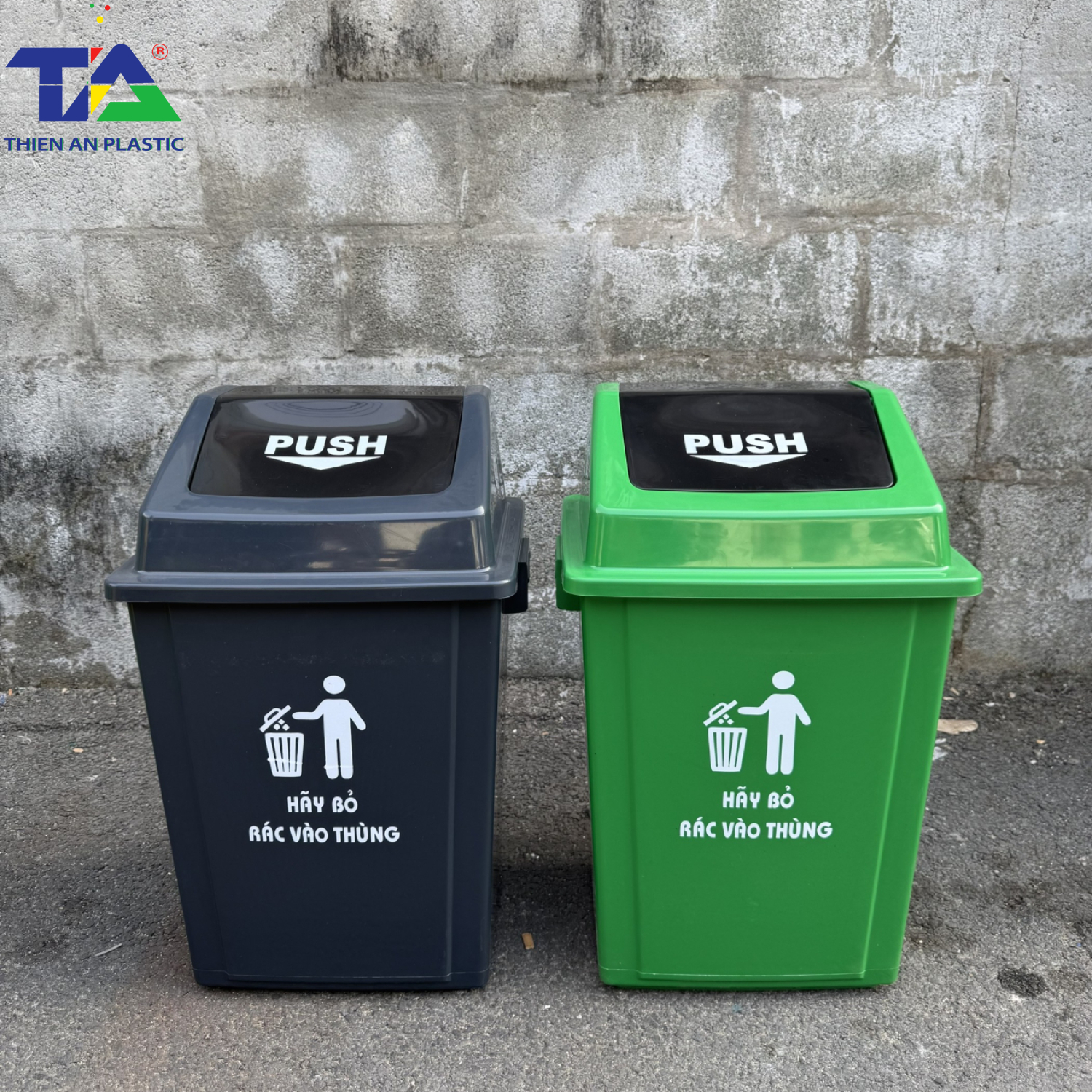 Thùng Rác Nắp Lật Push 40L (KT: 410 x 330 x 610mm)