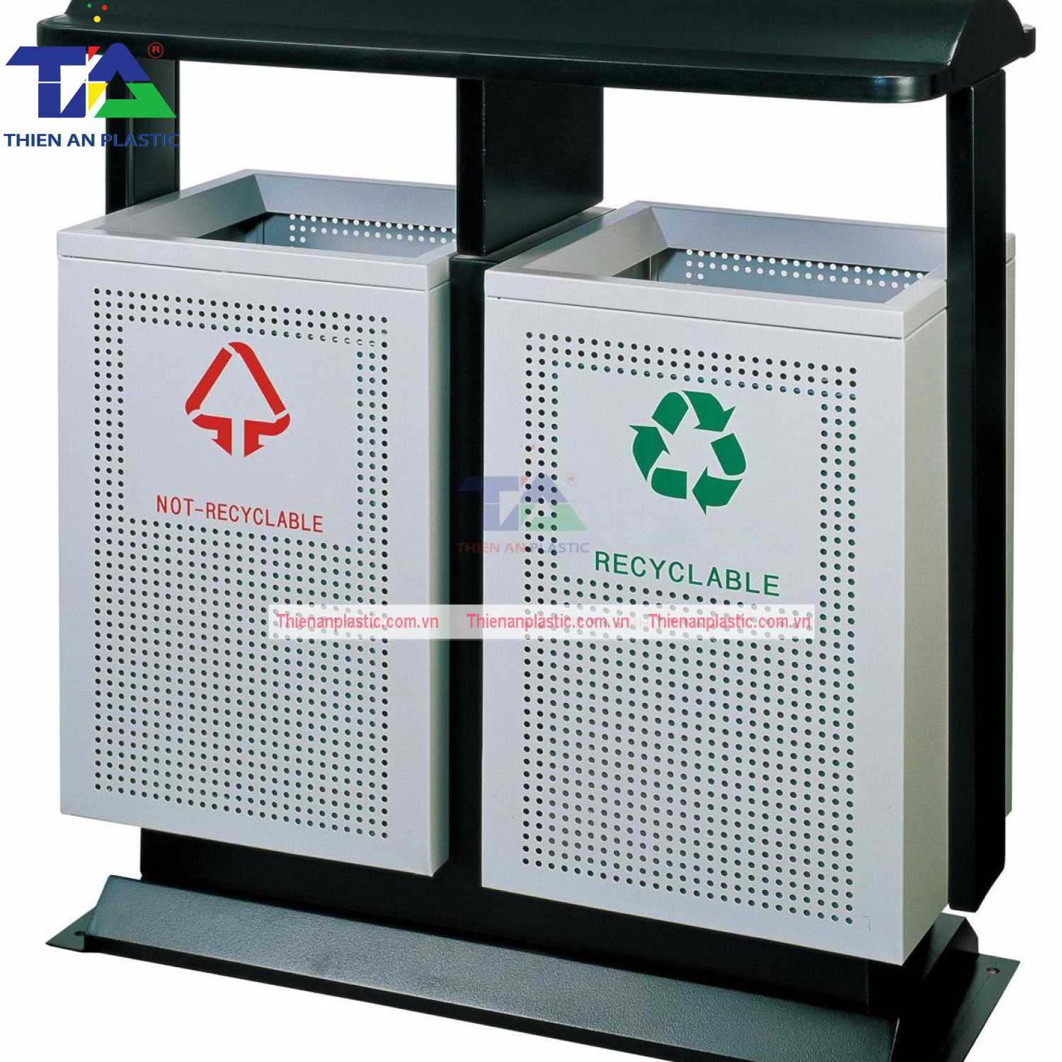Thùng Rác Ngoài Trời 2 Ngăn TA(KT: 890 x 480 x 950mm)