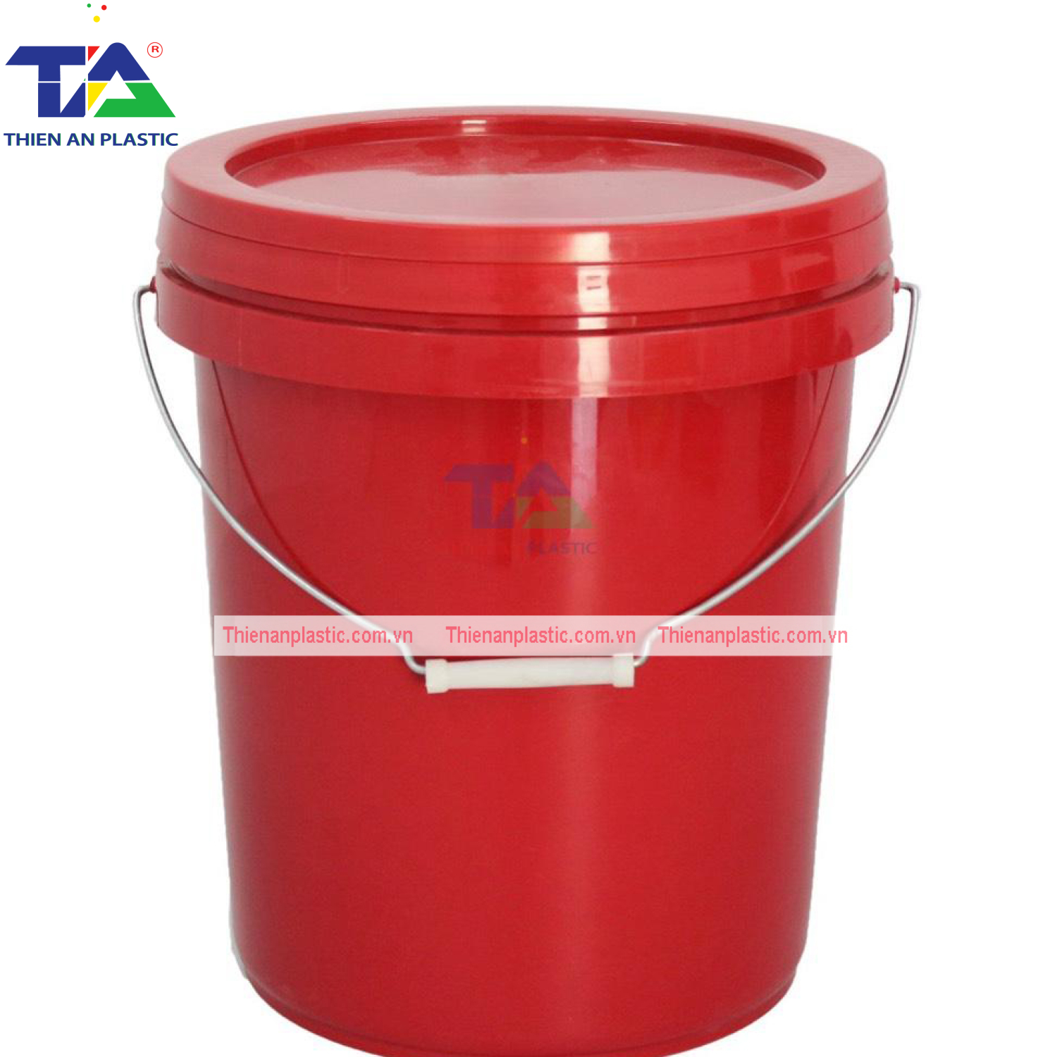 Thùng (Xô Nhựa) 18 Lít Màu Đỏ (KT: Ø310 x 345 mm)