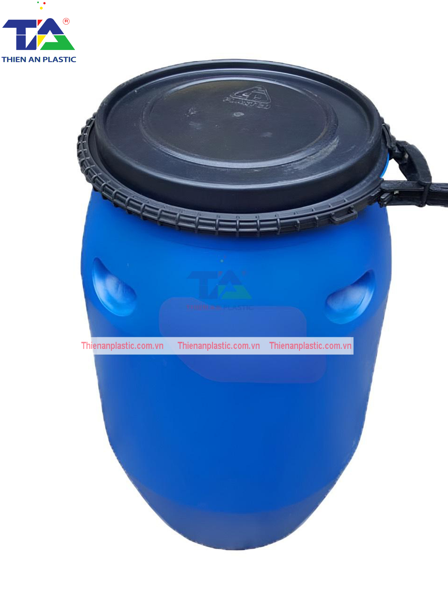 Thùng Phuy Nhựa 120 Lít Đai Nhựa (KT: Ø380  x Ø430 x H760 mm)