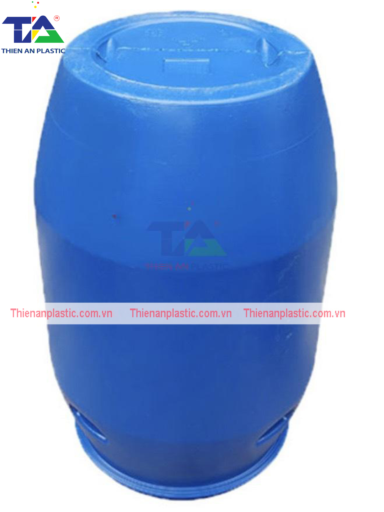 Thùng Phuy Nhựa 120 Lít Đai Nhựa (KT: Ø380  x Ø430 x H760 mm)