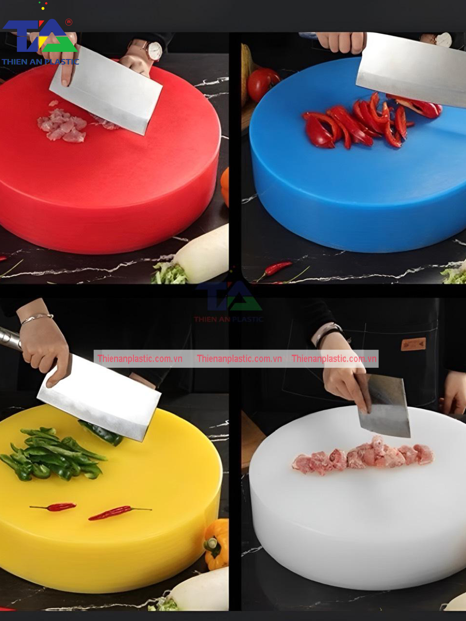 Thớt Nhựa Màu Tròn 10cm