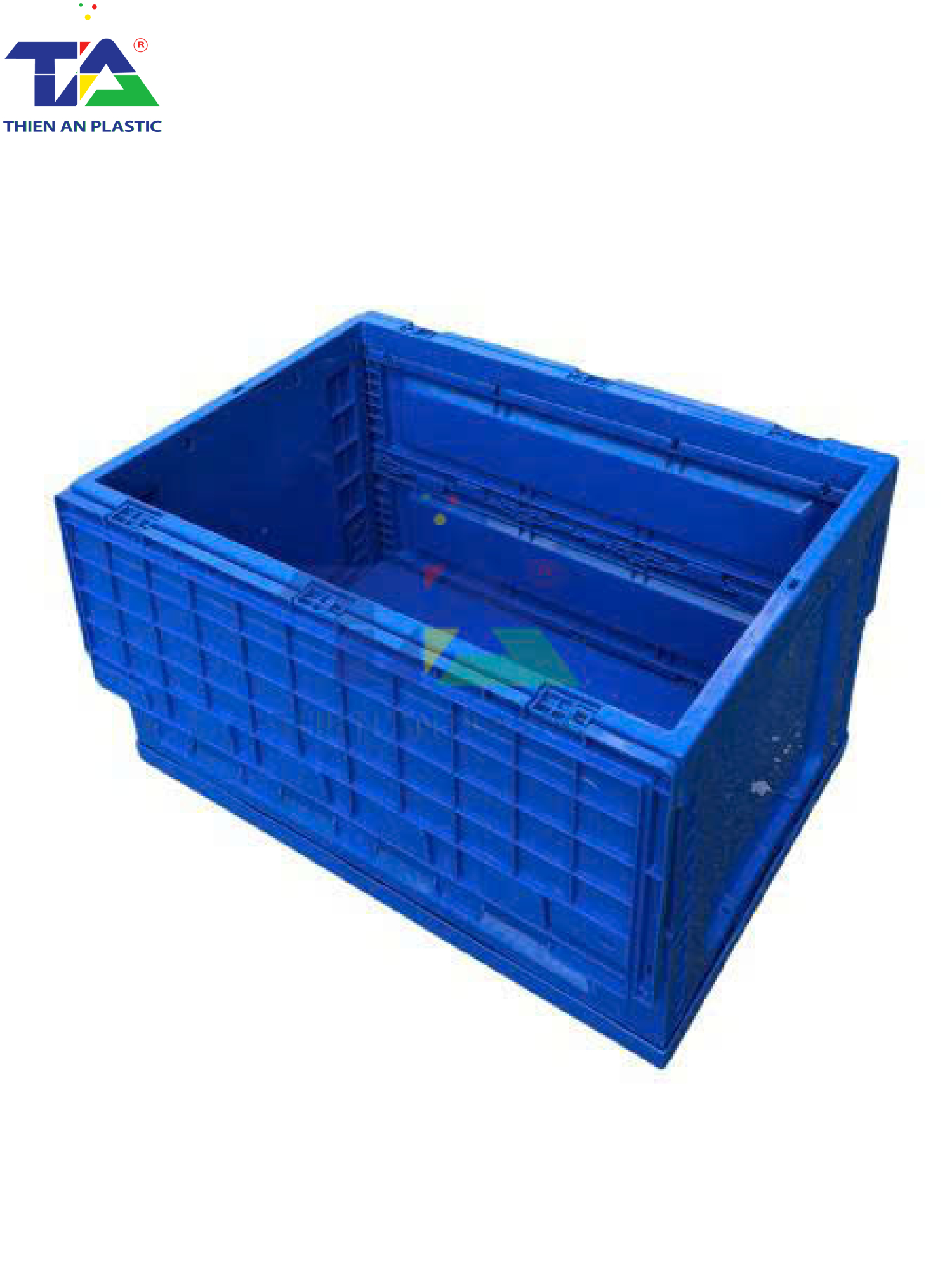 Thùng Nhựa Có Nắp Xếp Gọn (KT: 600 x 400 x 350mm)