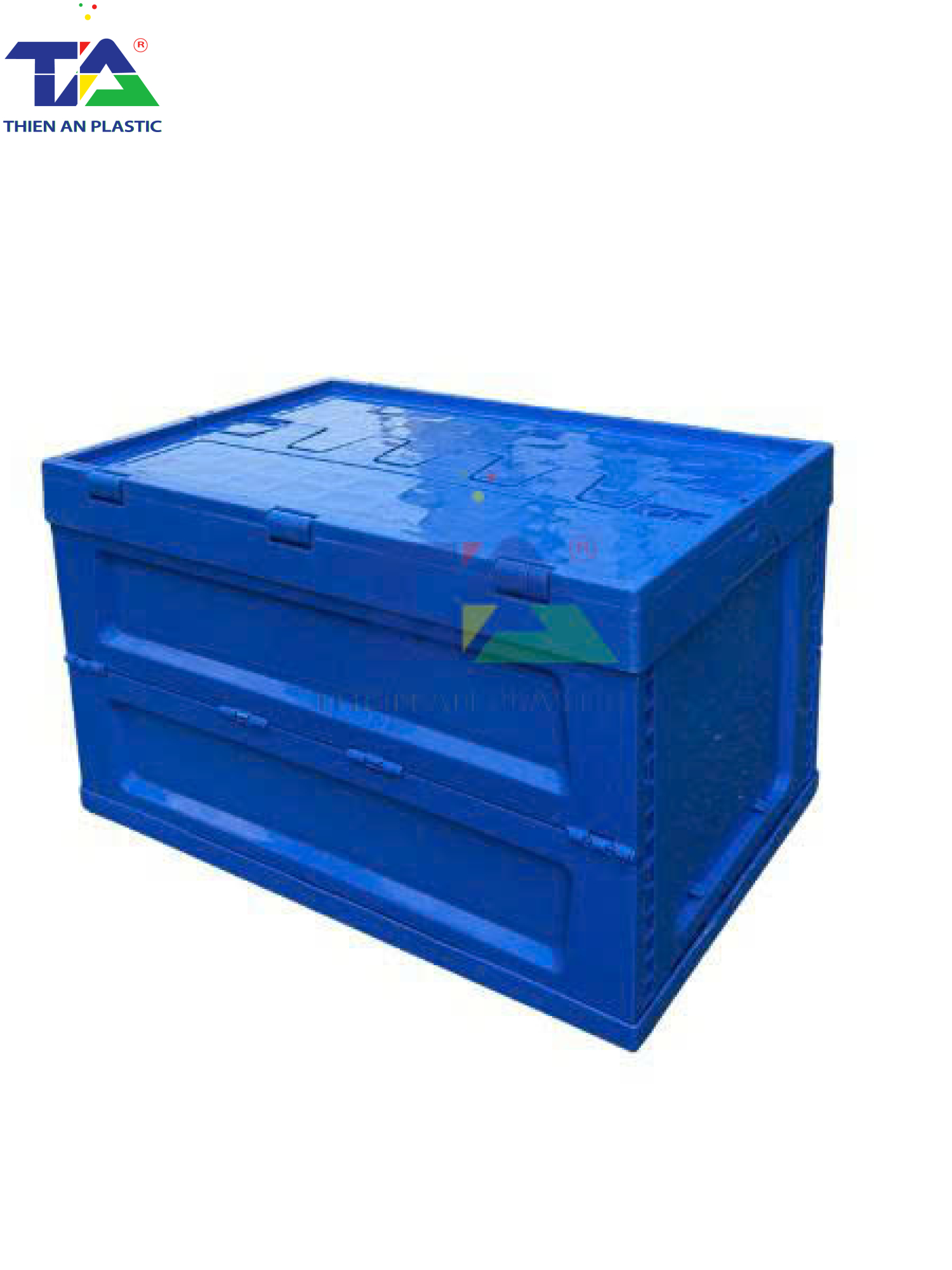 Thùng Nhựa Có Nắp Xếp Gọn (KT: 600 x 400 x 350mm)