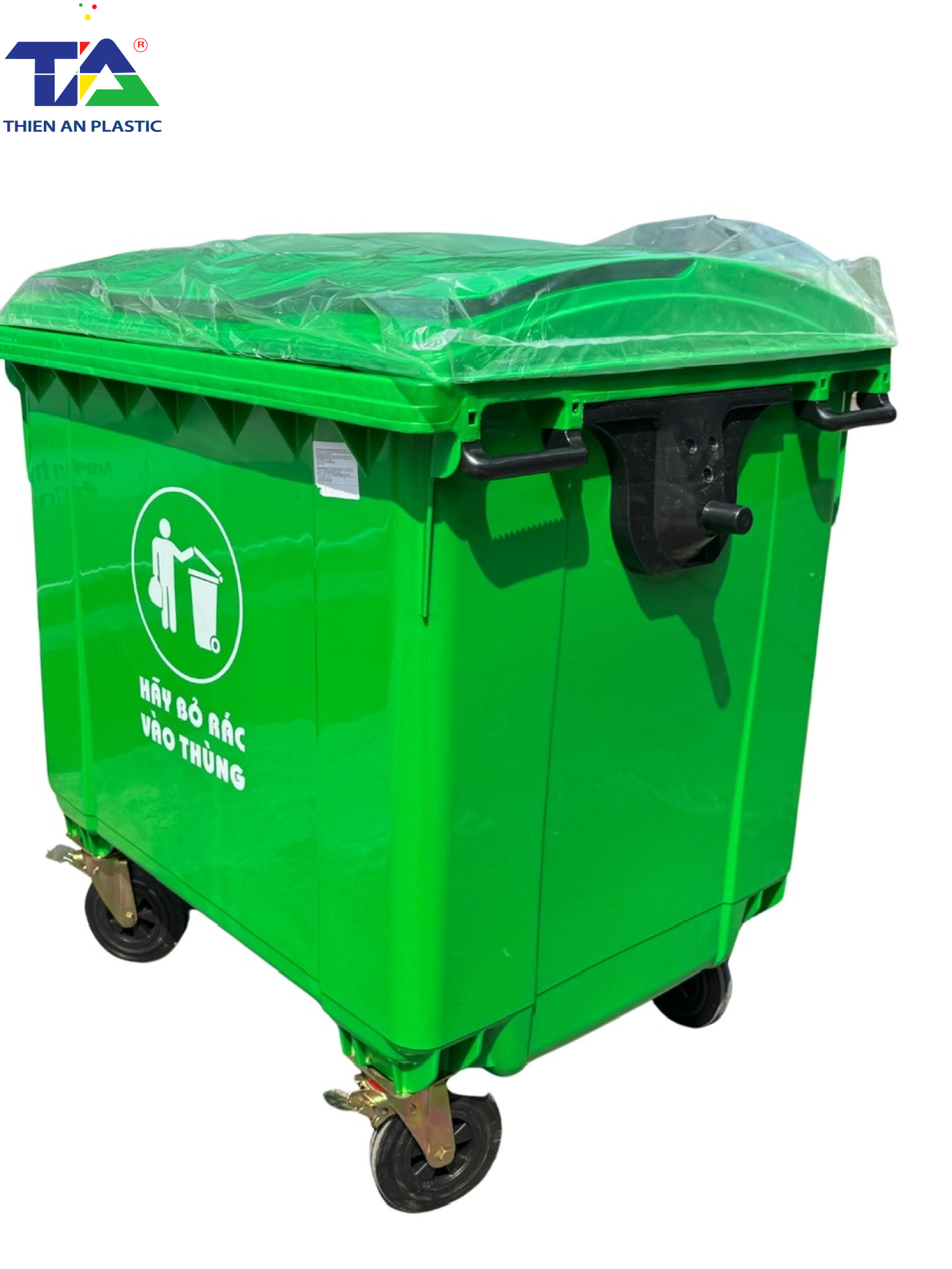 Thùng Rác Nhựa 1100 Lít (KT: 1360 x 1060 x 1370mm)