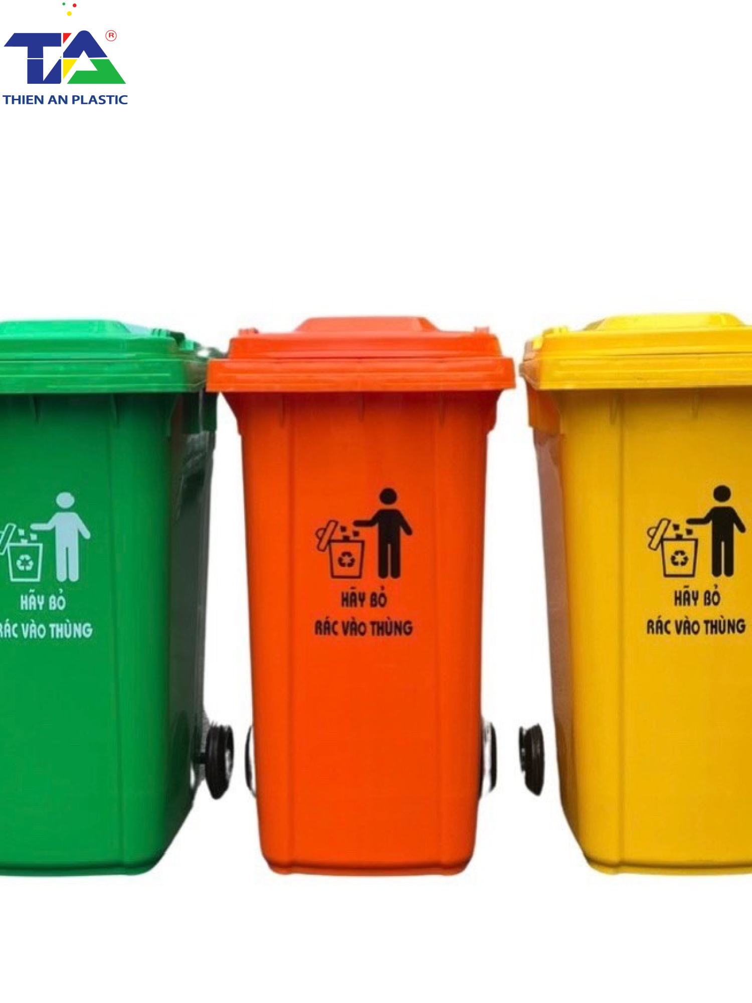 Thùng Rác Nhựa 240 Lít Dày (KT: 730 x 580 x 1070mm)