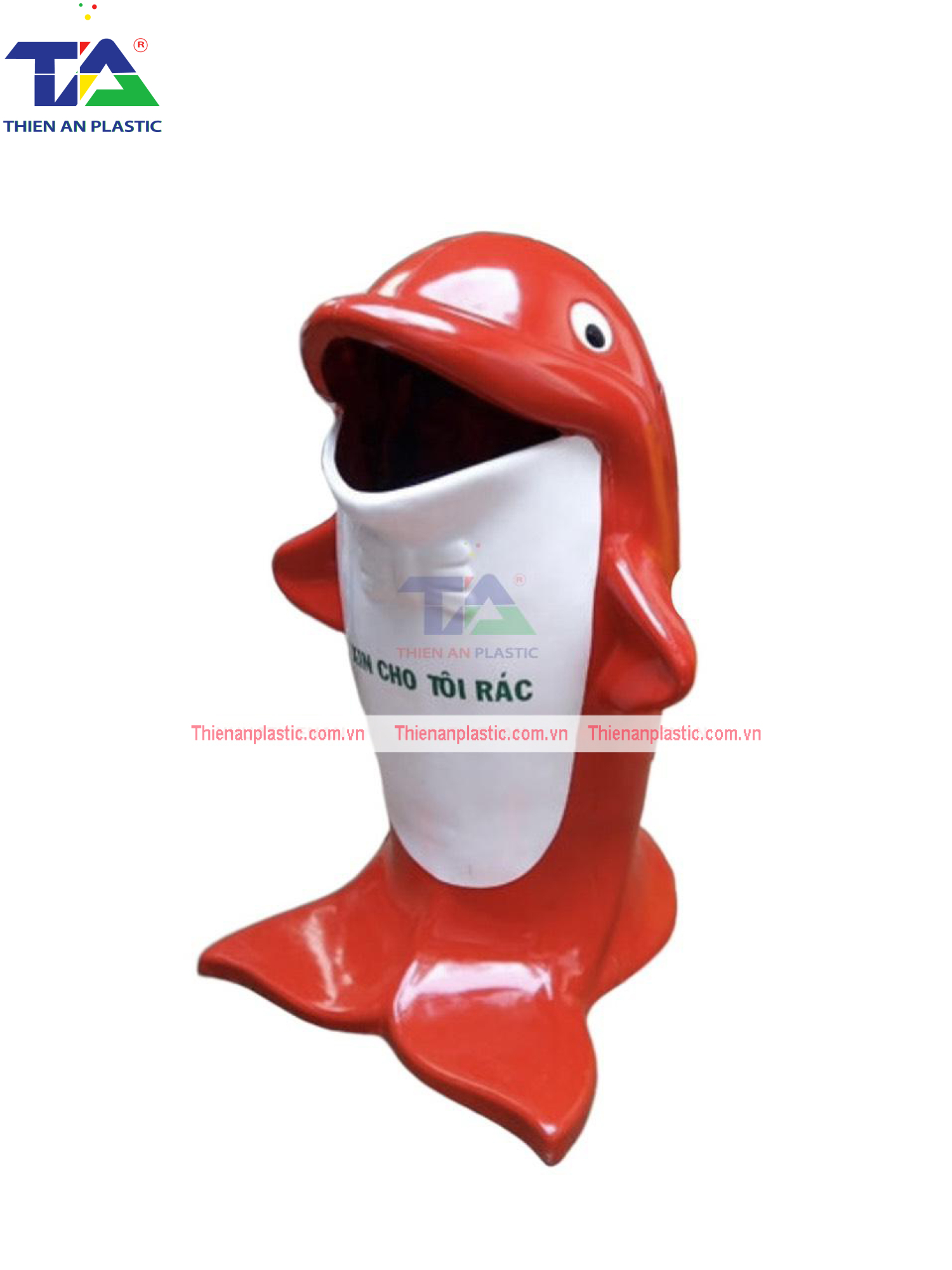 Thùng Rác Hình Cá Heo (KT: 680 x 520 x 1020 mm)