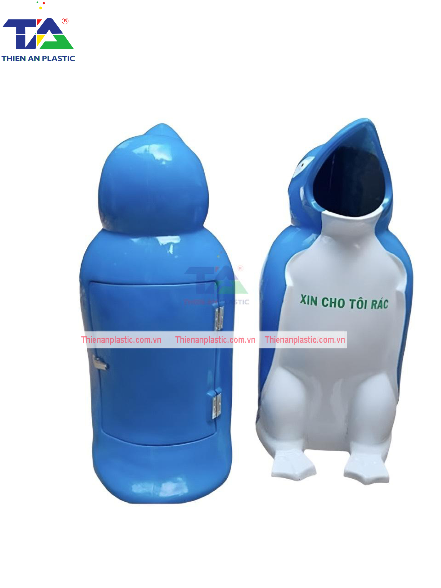 Thùng Rác Hình Chim Cánh Cụt (KT: 570 x 480 x 1090 mm)