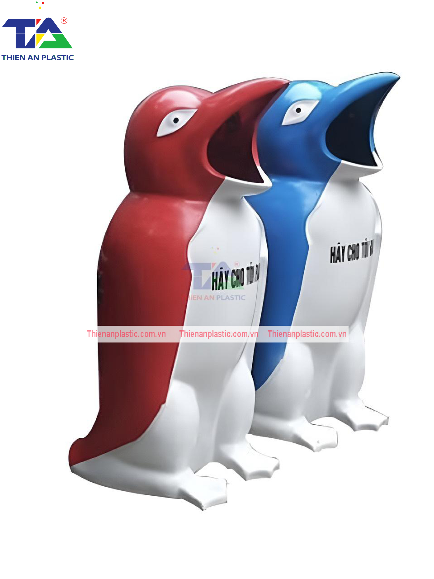 Thùng Rác Hình Chim Cánh Cụt (KT: 570 x 480 x 1090 mm)