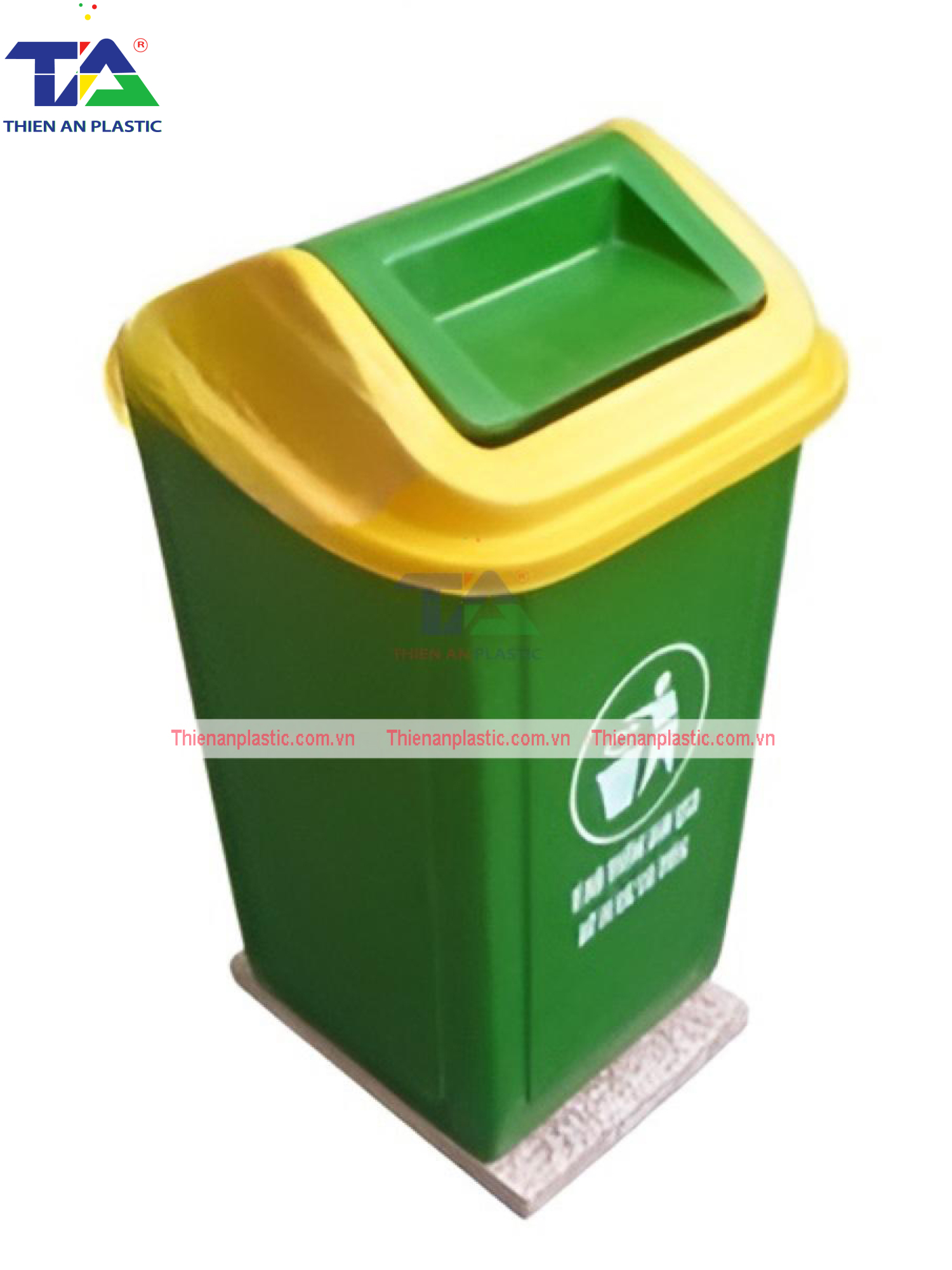 Thùng Rác Composite Nắp Lật 90 Lít (KT: 480 x 480 x 870mm)