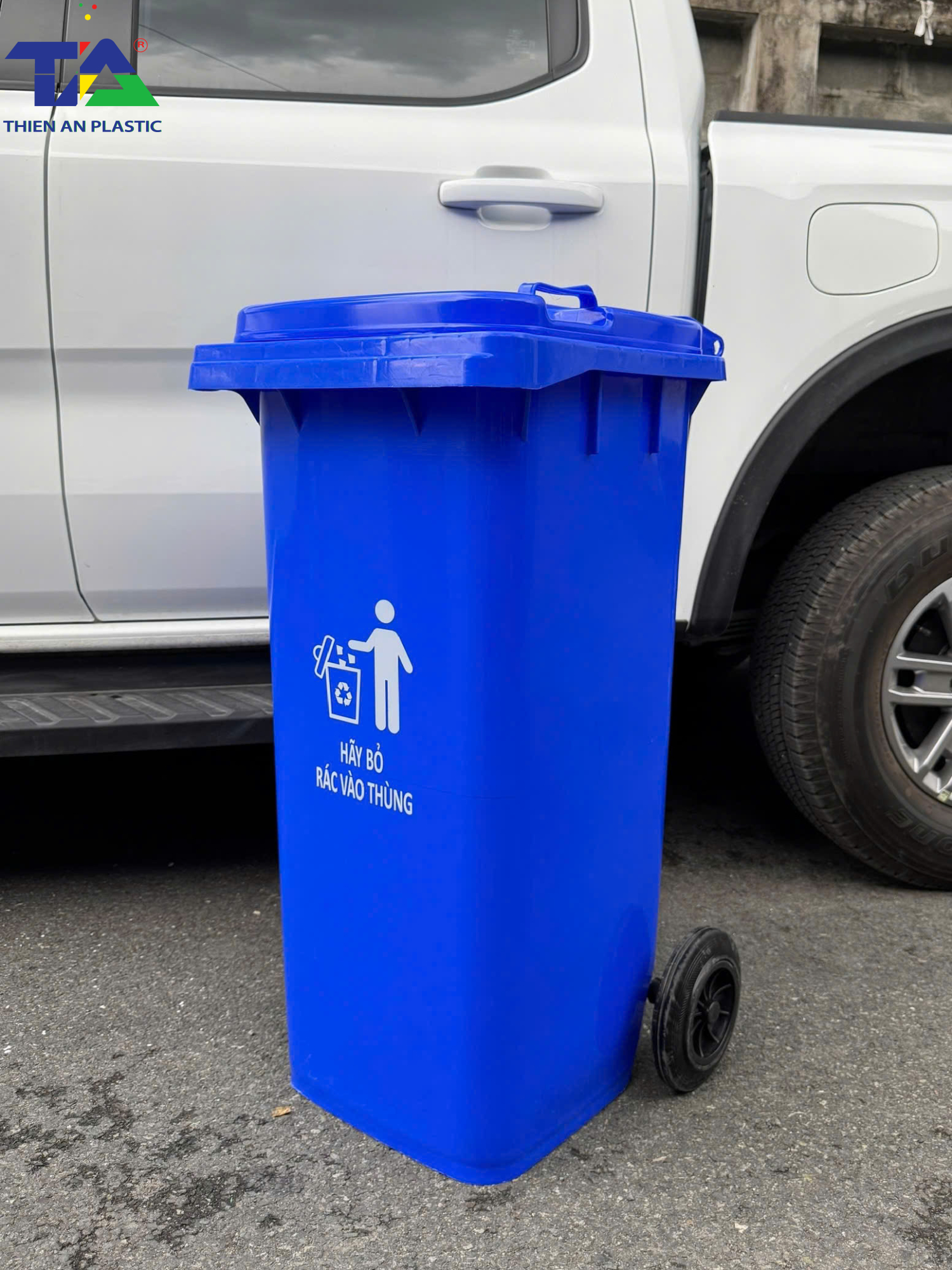 Thùng Rác Công Cộng 120 Lít (KT: 540 x 470 x 930mm)