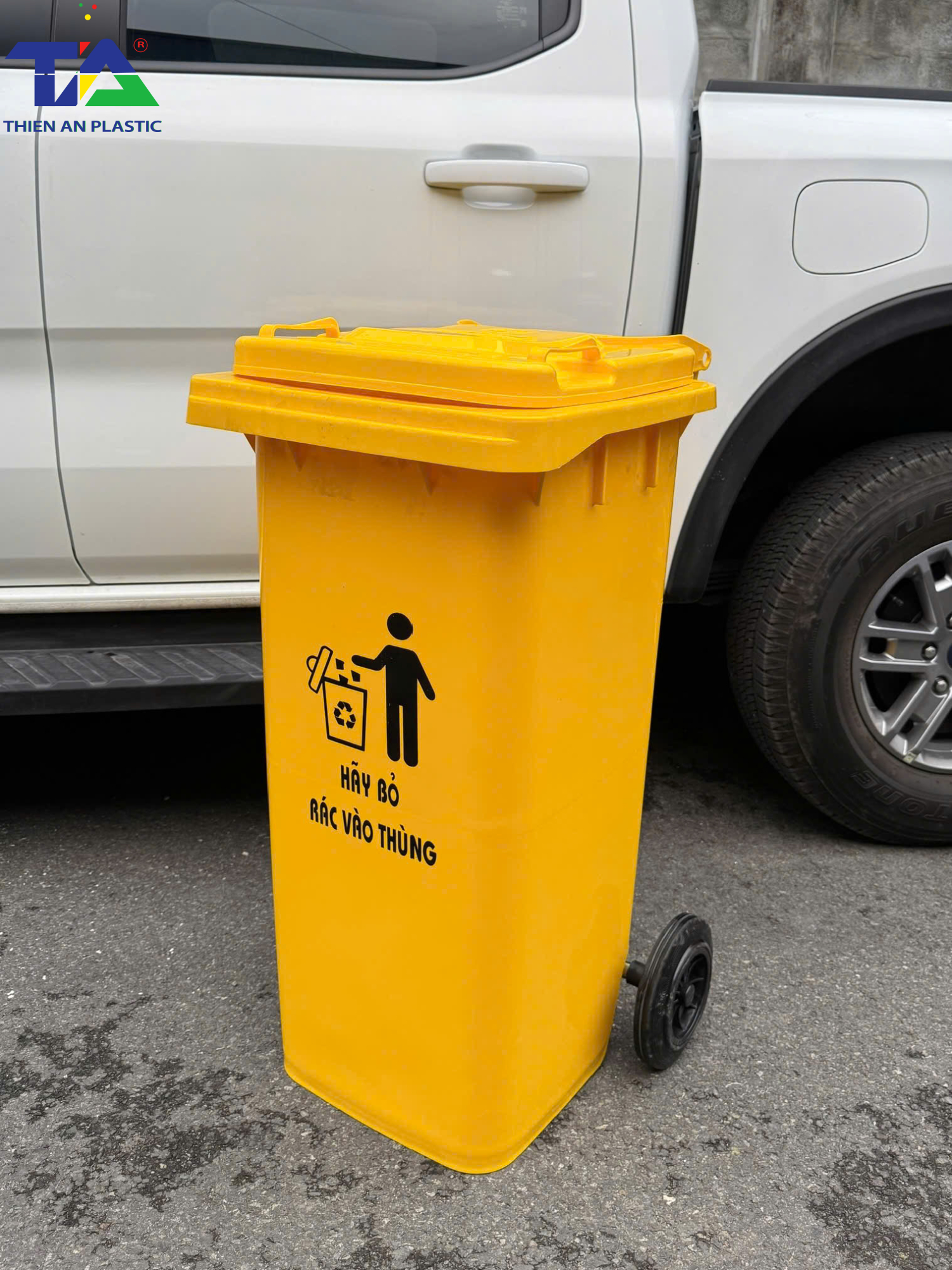 Thùng Rác Công Cộng 120 Lít (KT: 540 x 470 x 930mm)