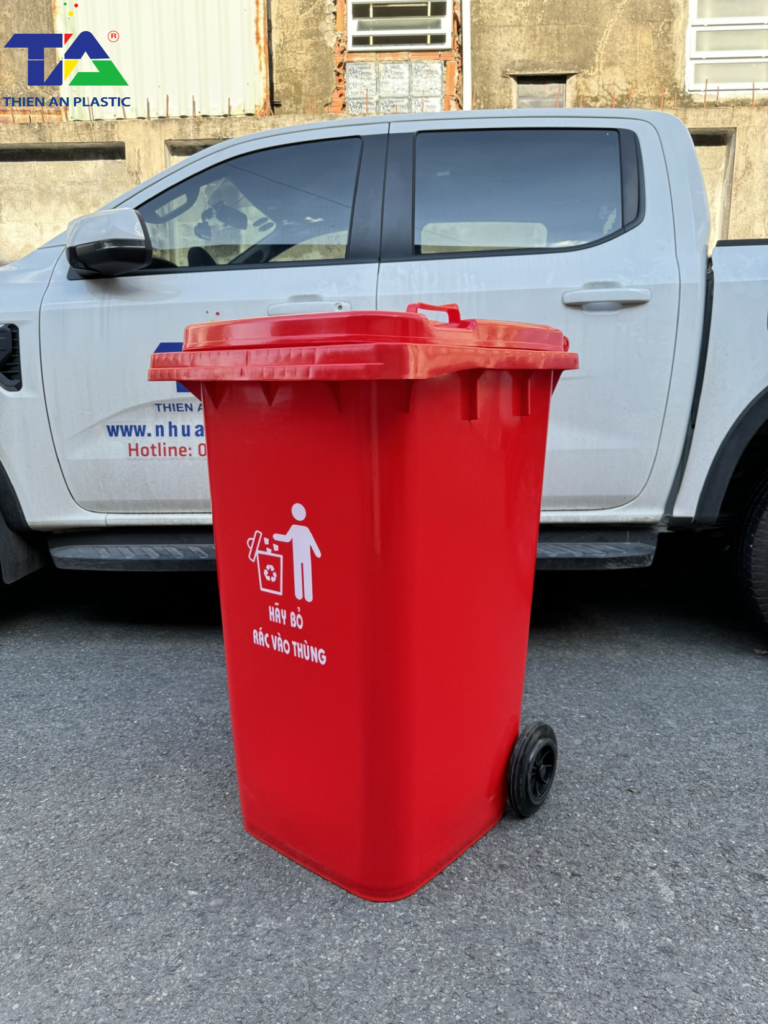 Thùng Rác Công Cộng 240 Lít (730 x 585 x 1050mm)