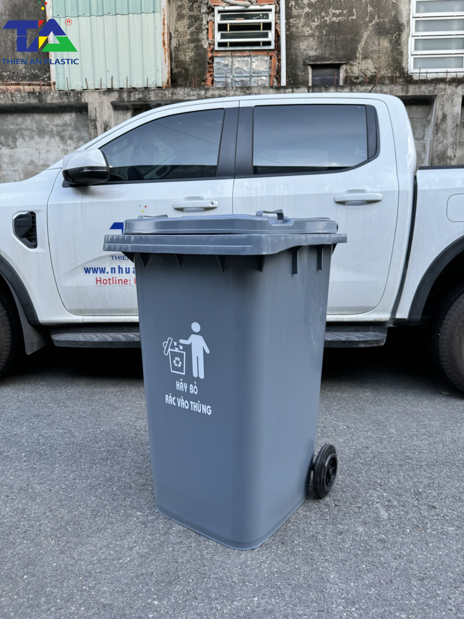 Thùng Rác Công Cộng 240 Lít (730 x 585 x 1050mm)