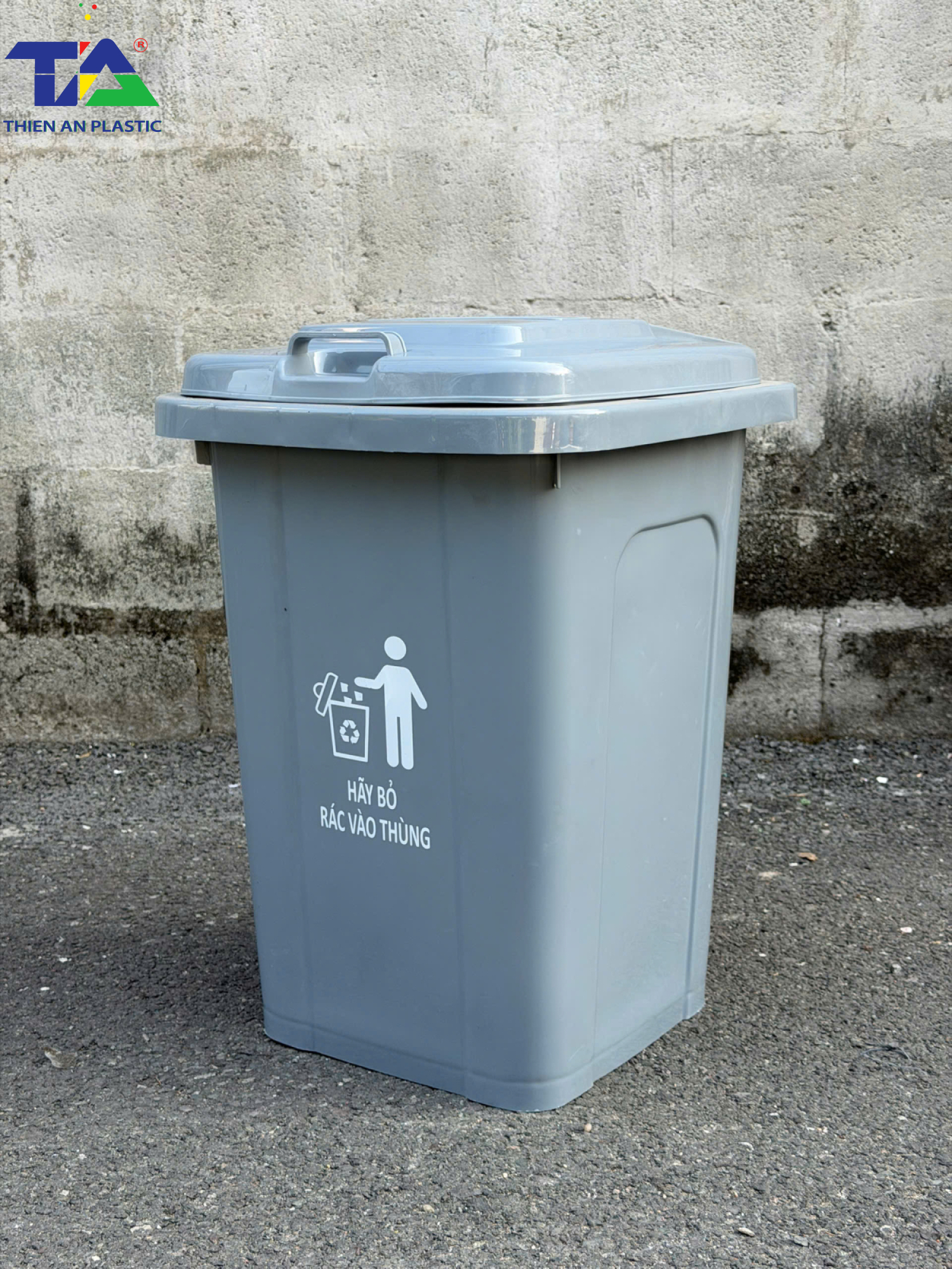 Thùng Rác Công Cộng 60 Lít (KT: 470 x 420 x 660mm)