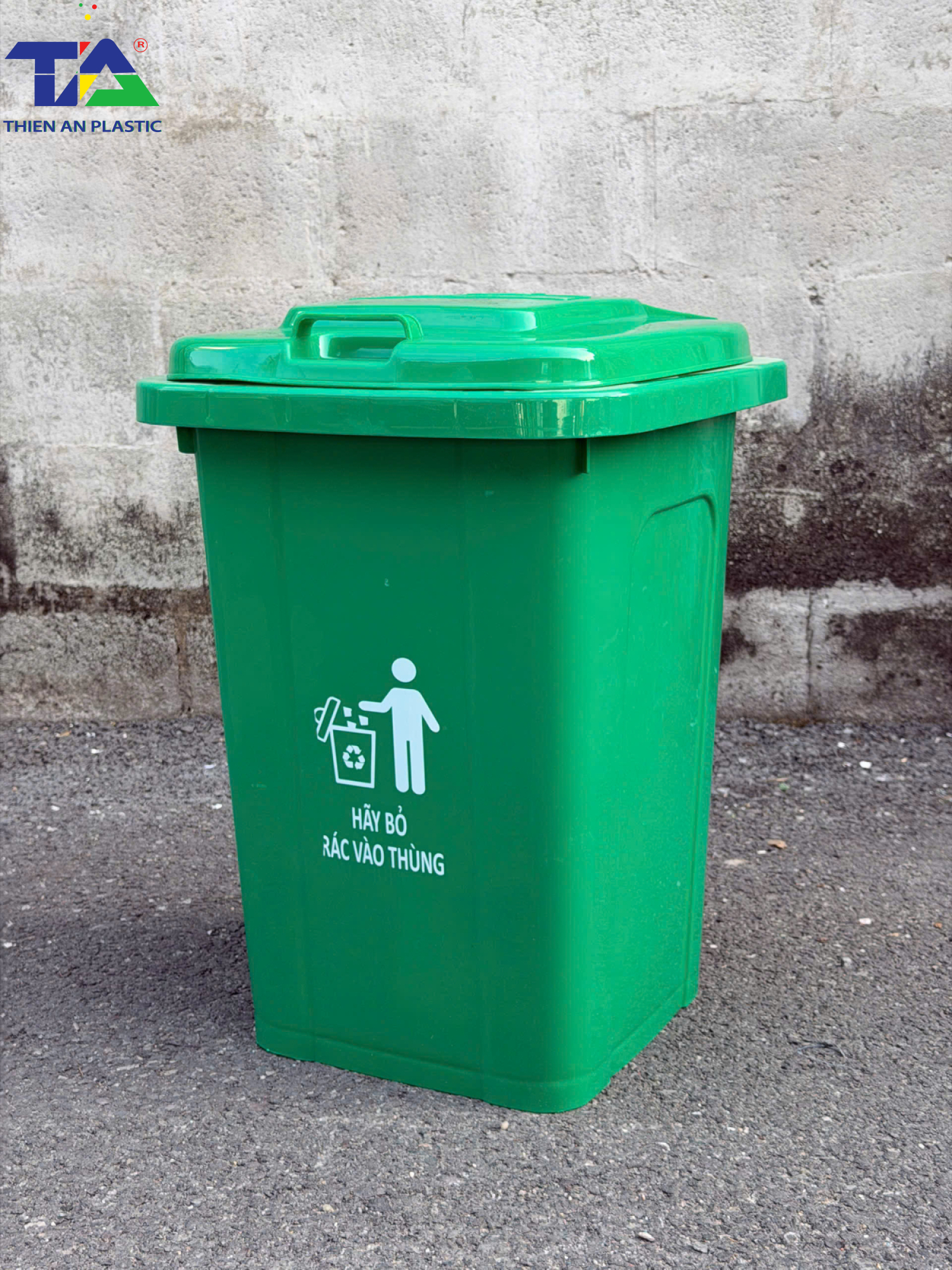 Thùng Rác Công Cộng 60 Lít (KT: 470 x 420 x 660mm)