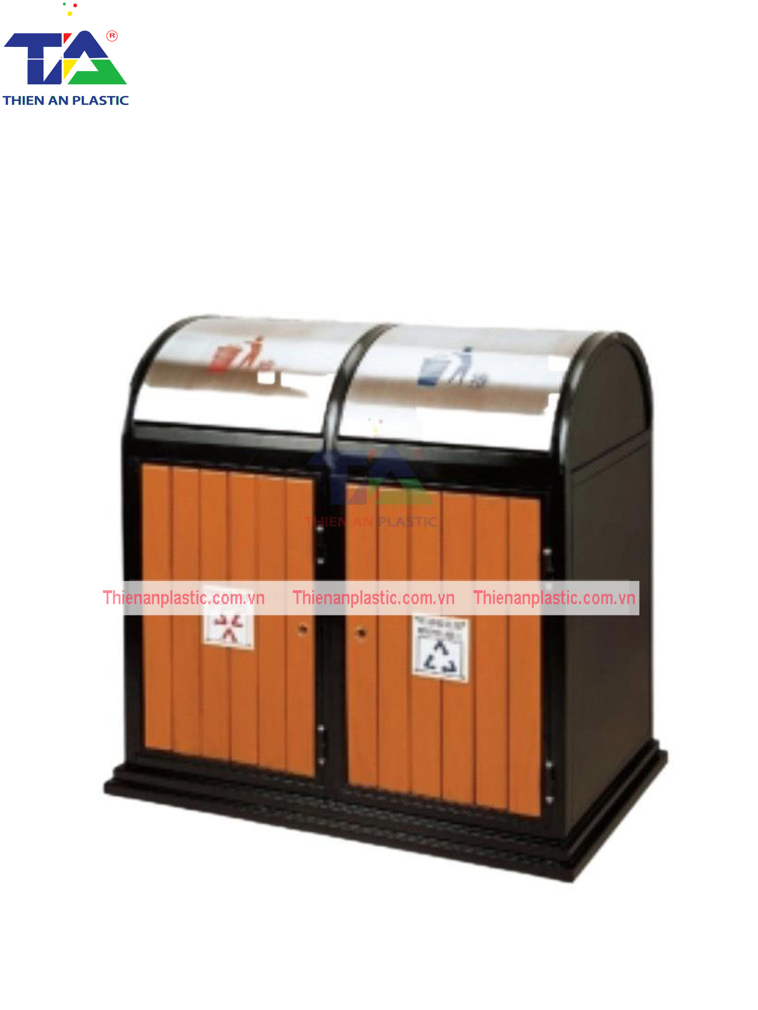 Thùng Rác Giả Gỗ 2 Ngăn(KT: 900 x 480 x 890mm)