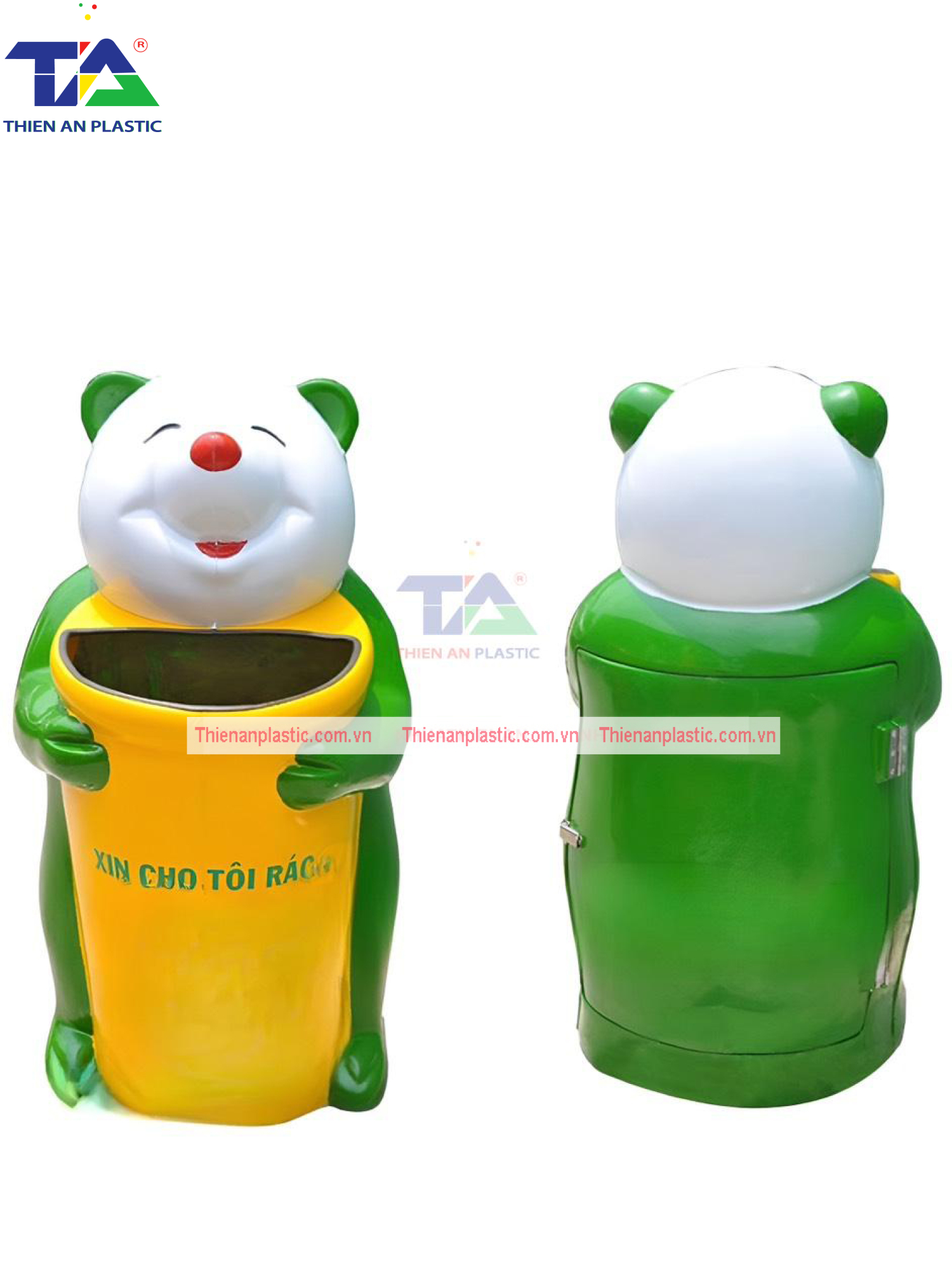 Thùng Rác Hình Gấu Trúc (580 x 560 x 1020 mm)
