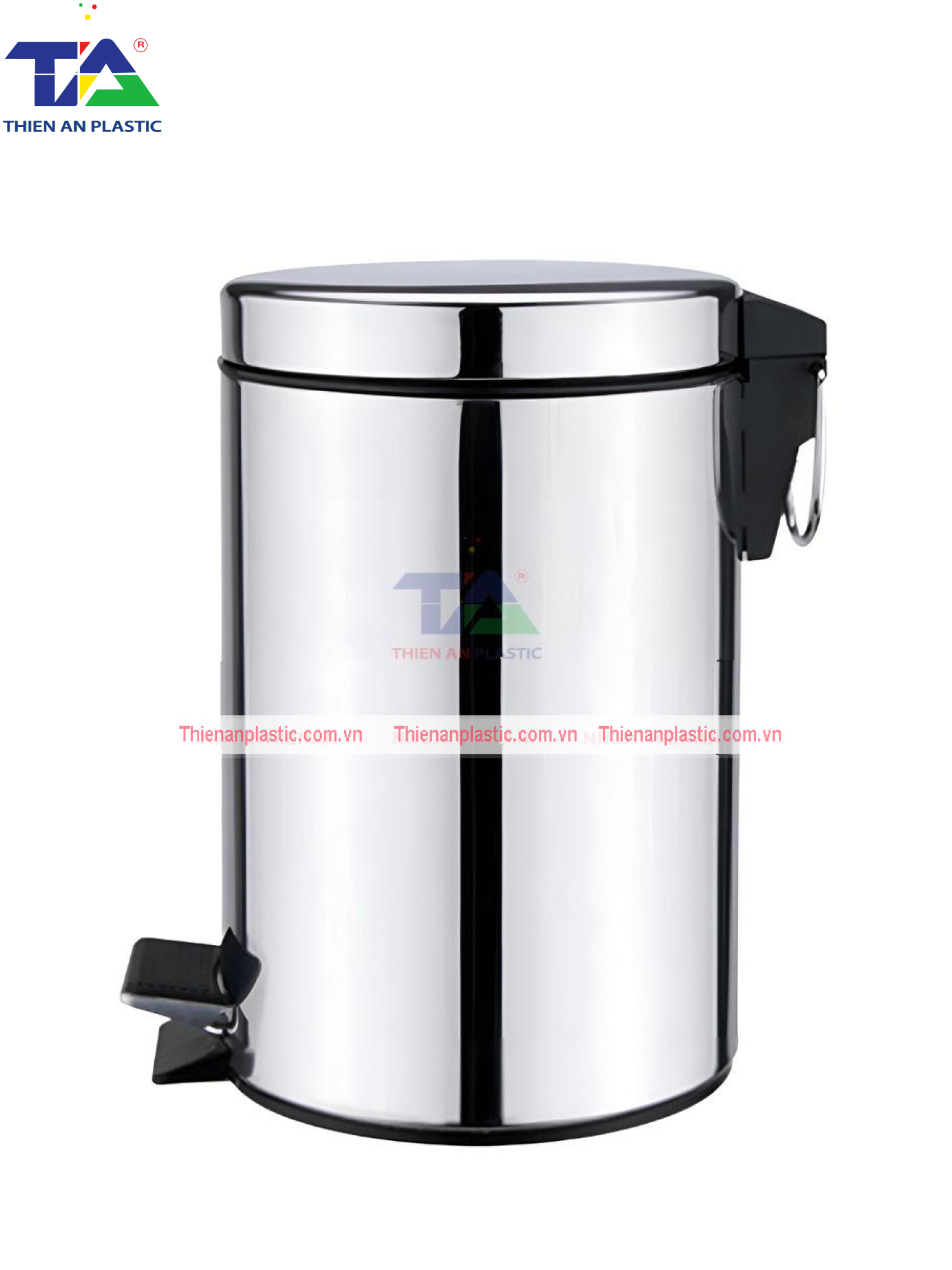 Thùng Rác Inox Đạp Chân Tròn 20L(KT: Ø285 x 445mm)