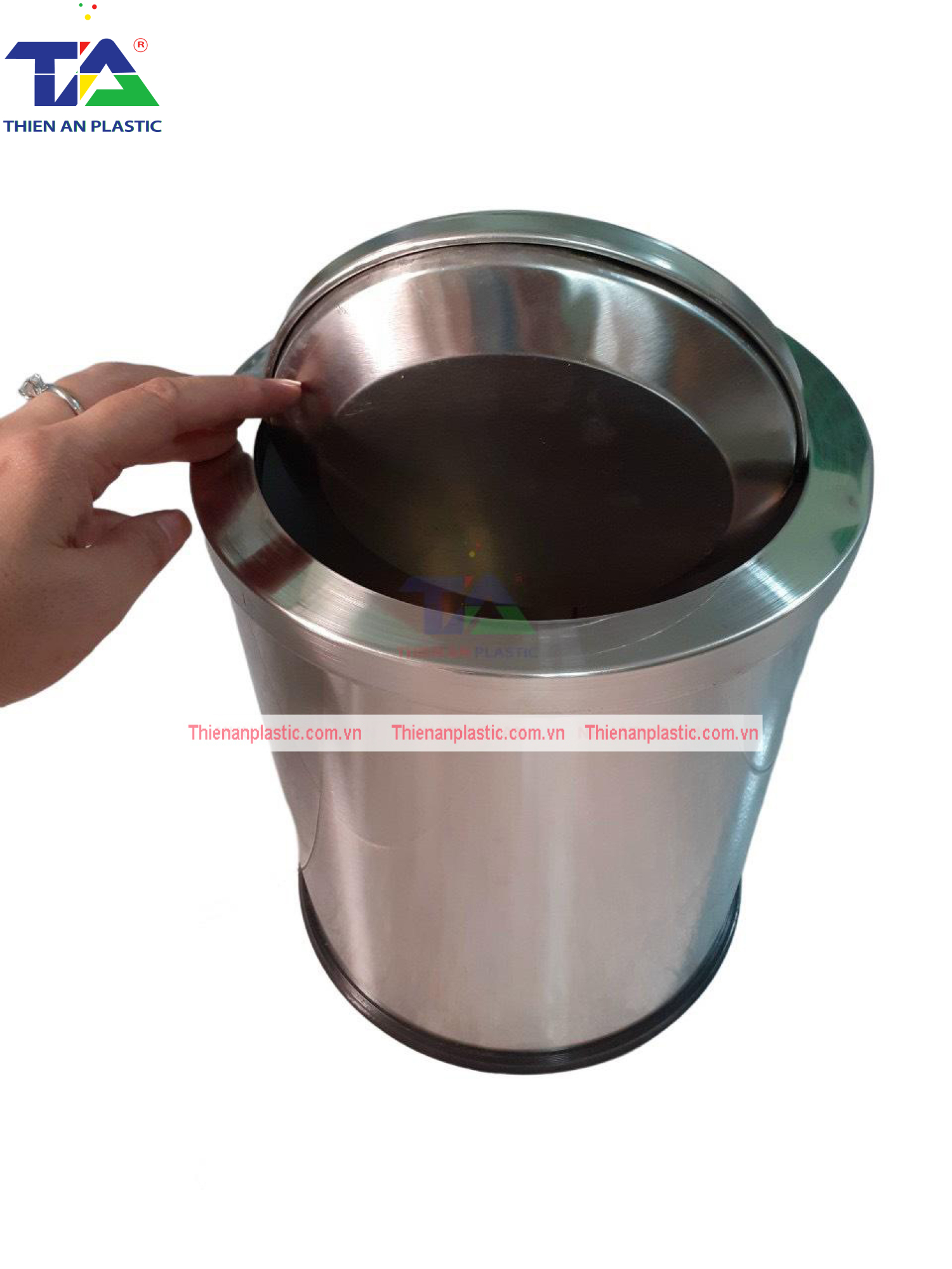 Thùng Rác Inox Nắp Lật TA1(KT: Ø250 x 620mm)