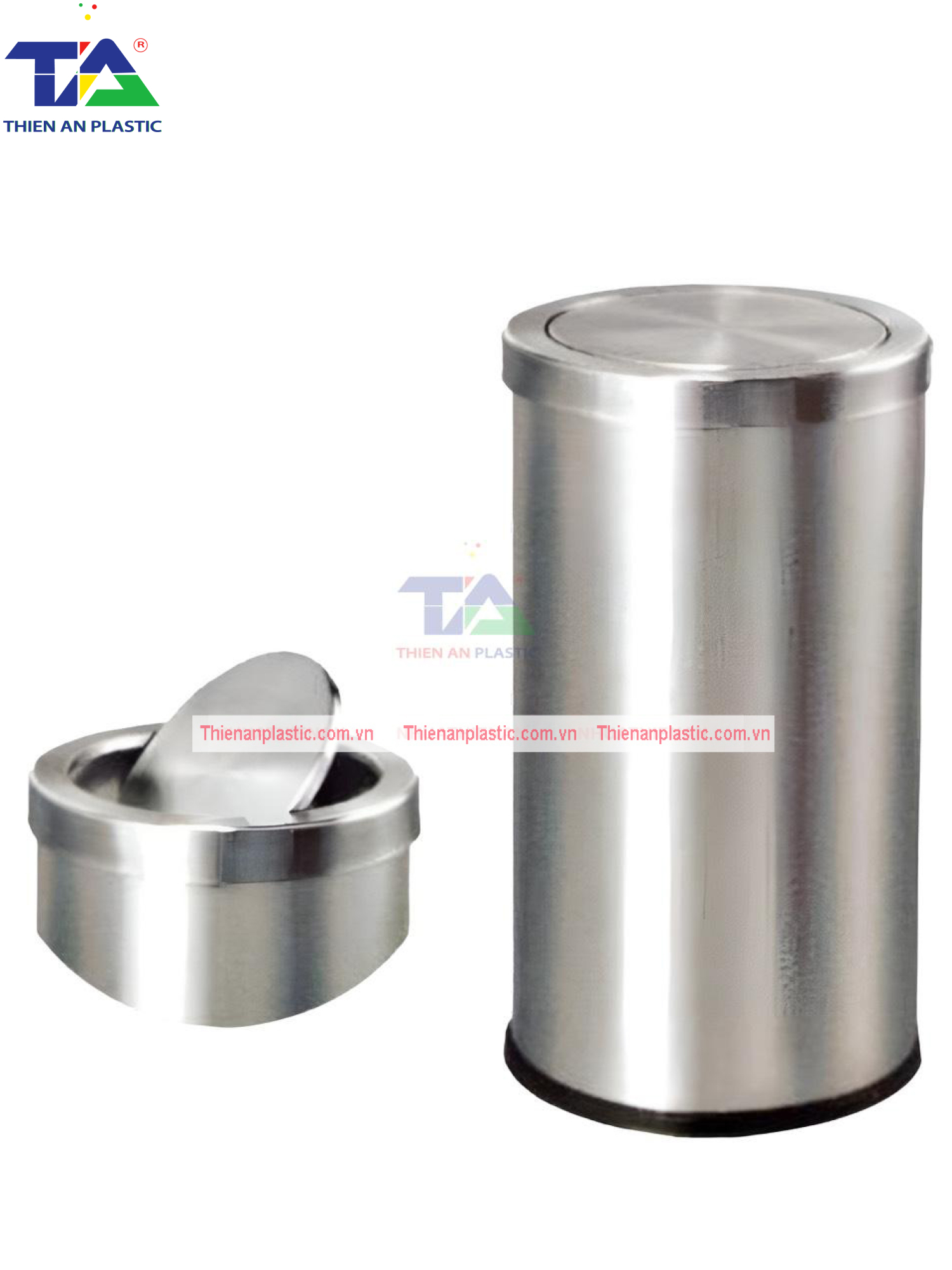 Thùng Rác Inox Nắp Lật TA1(KT: Ø250 x 620mm)