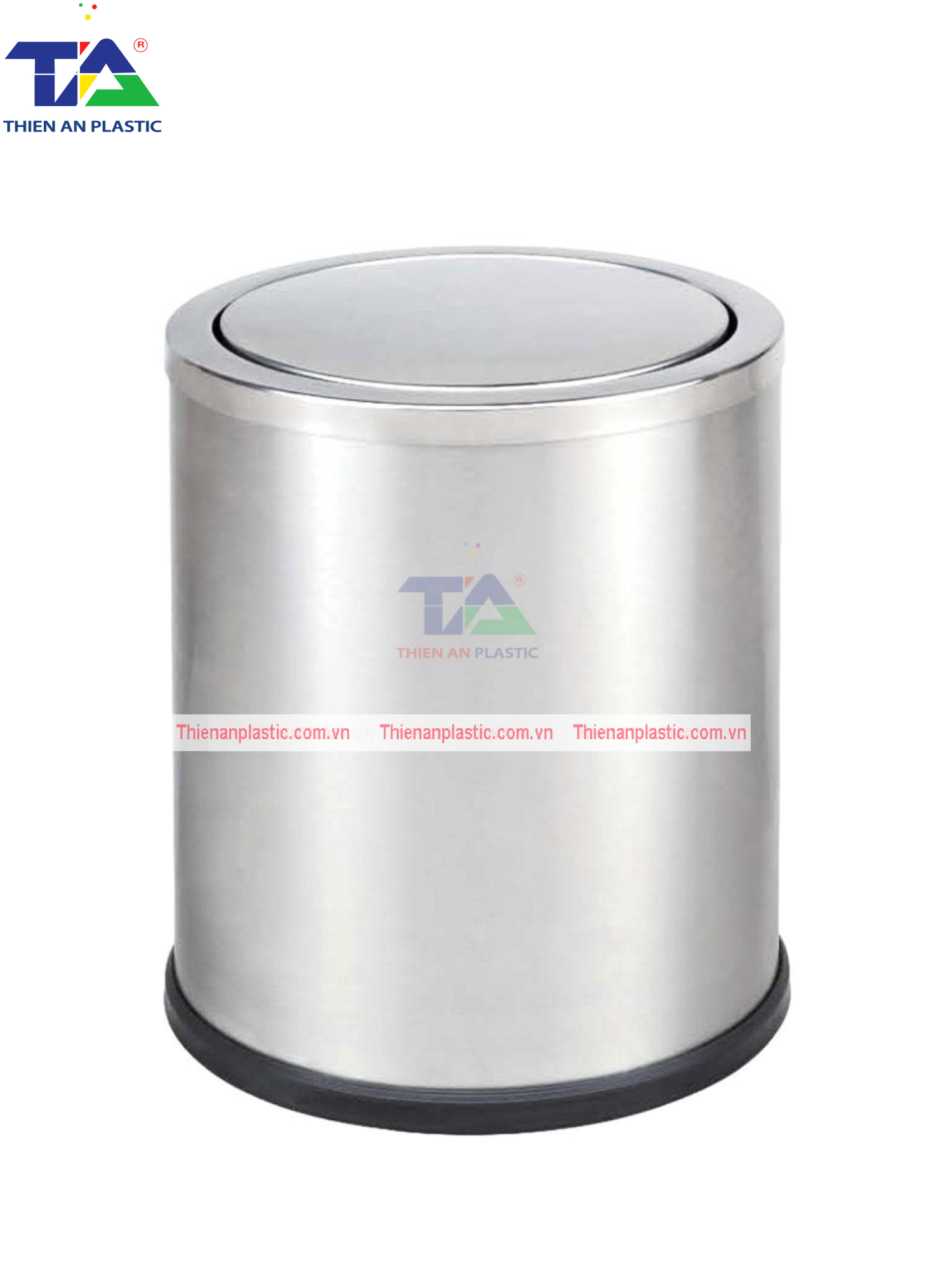 Thùng Rác Inox Nắp Bập Bênh (KT:Ø250 x 305mm)