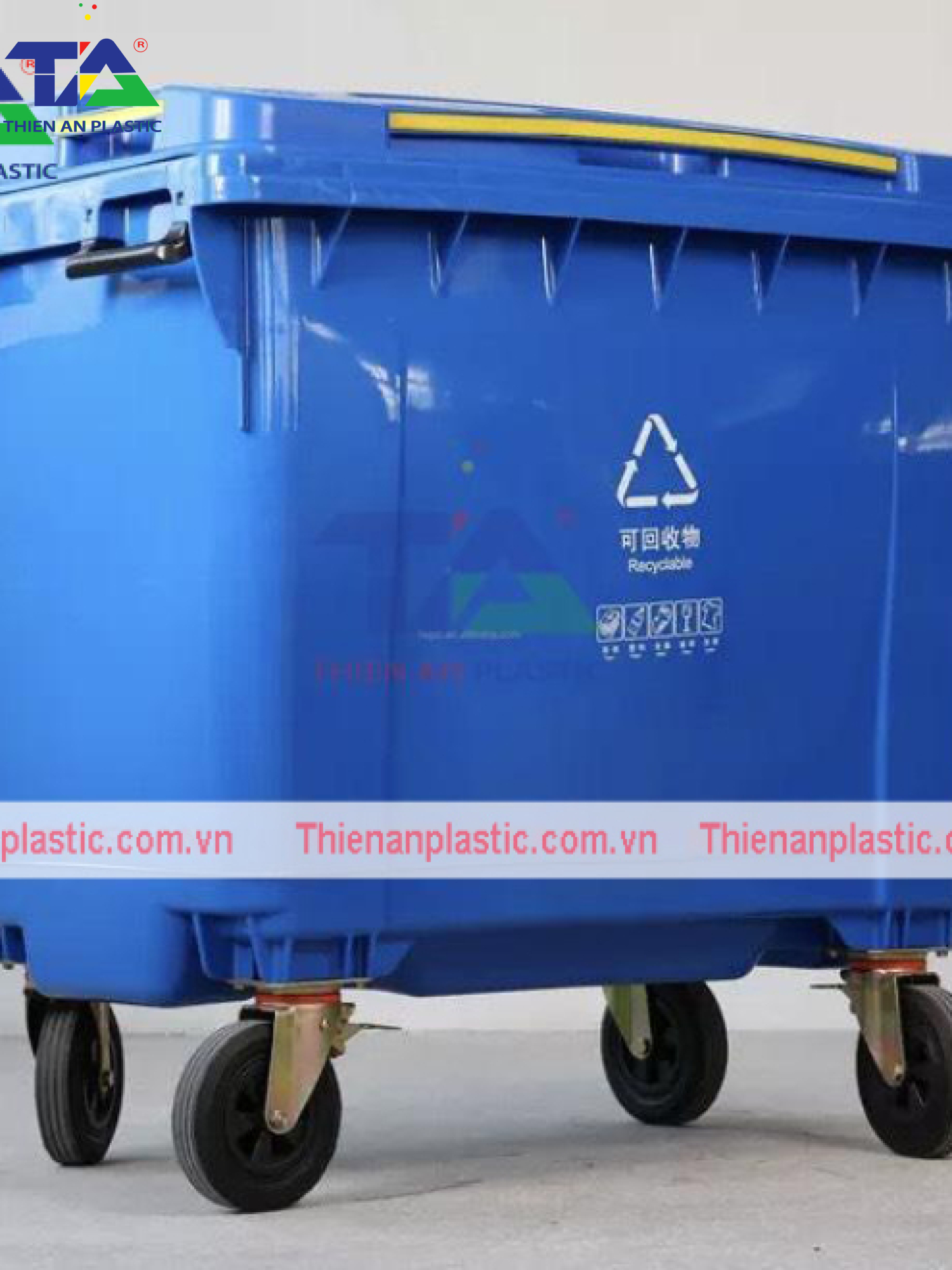 Thùng Rác Công Cộng 660 Lít (KT: 1350 x 830 x 1110mm)