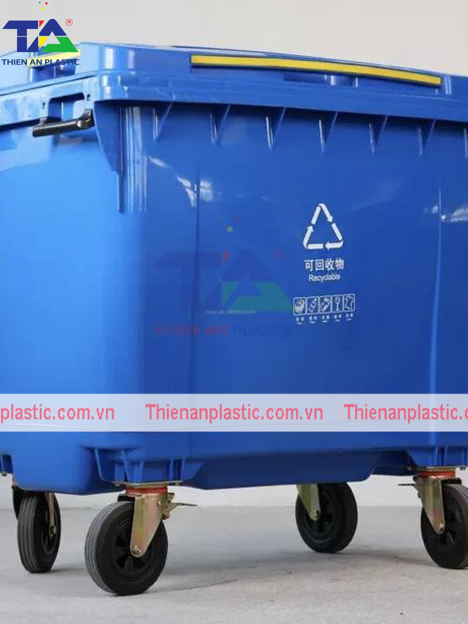 Thùng Rác Nhựa 660 Lít (KT: 1350 x 830 x 1110mm)