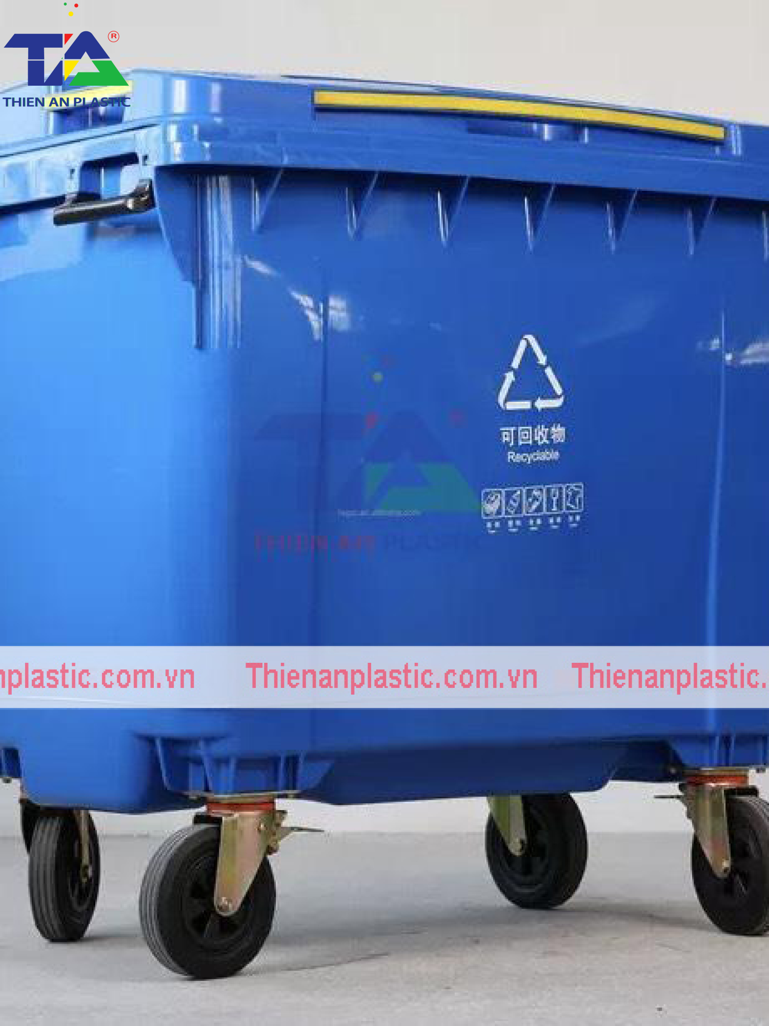 Thùng Rác Nhựa 1100 Lít (KT: 1360 x 1060 x 1370mm)