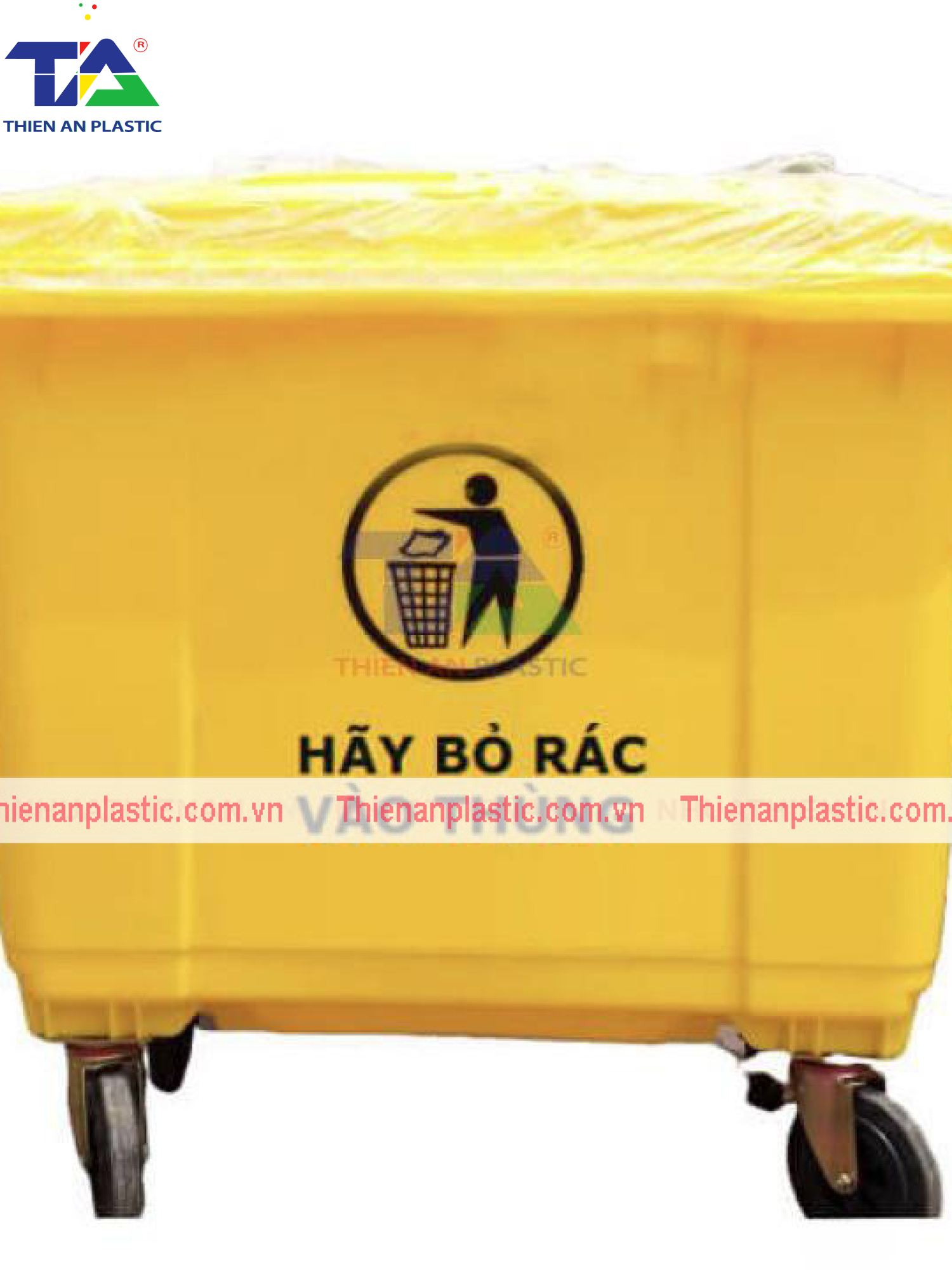Thùng Rác Nhựa 660 Lít (KT: 1350 x 830 x 1110mm)