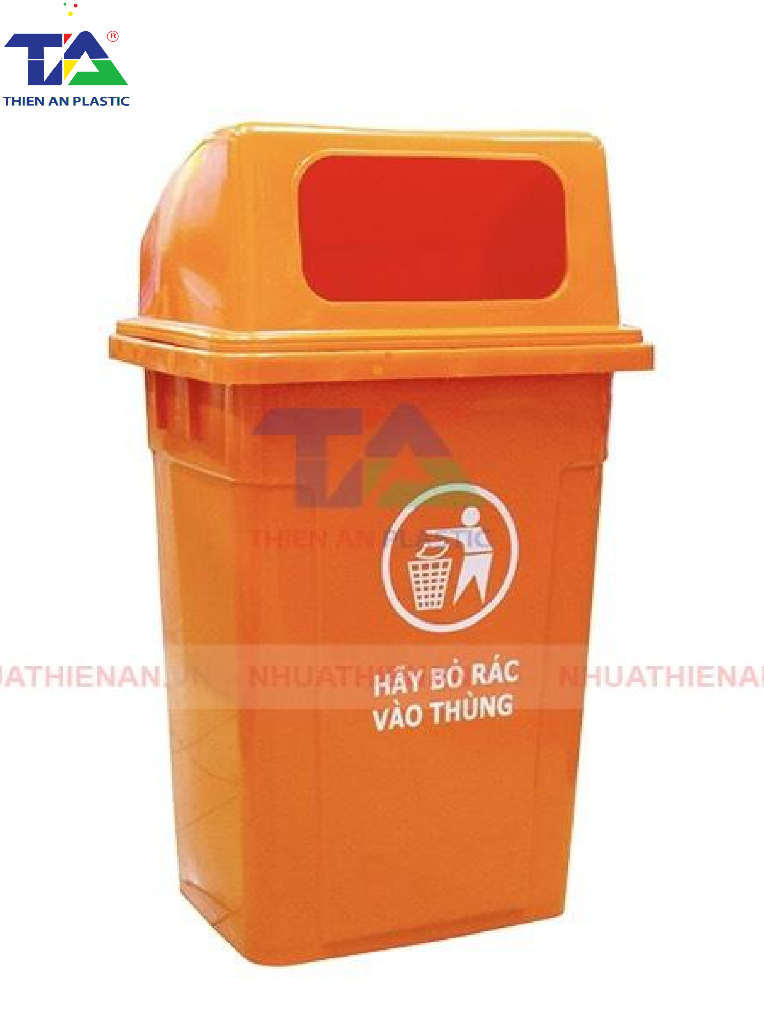 Thùng Rác Nắp Hở 90 Lít (KT: 405 × 540 × 946mm)
