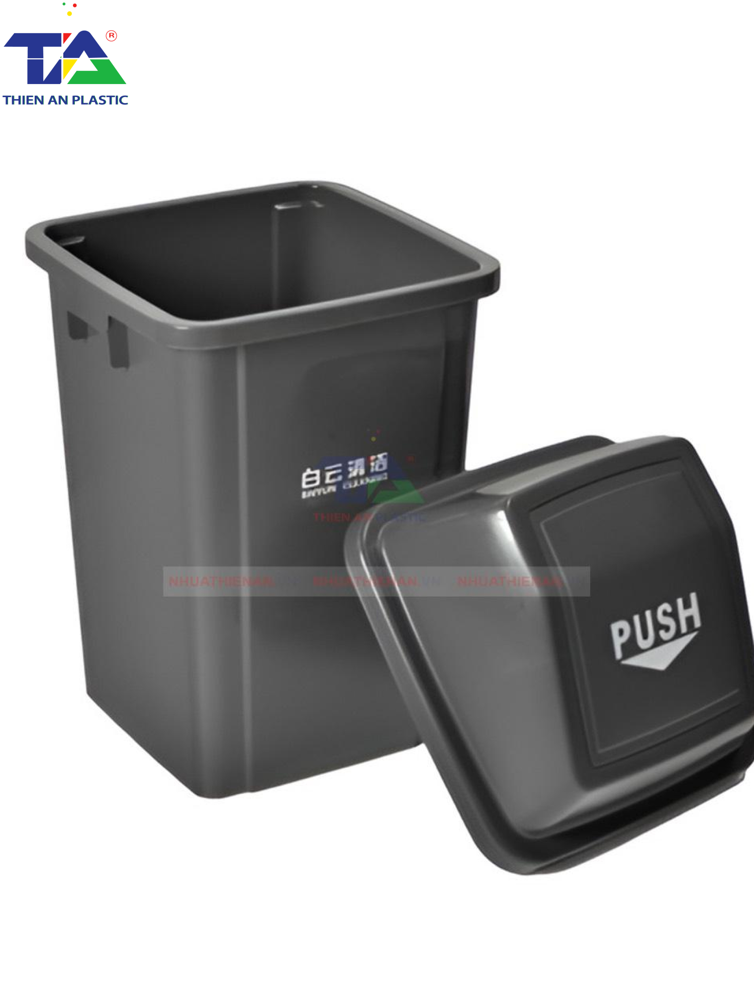 Thùng Rác Nắp Lật Push 60L (KT: 465 x 322 x 748mm)