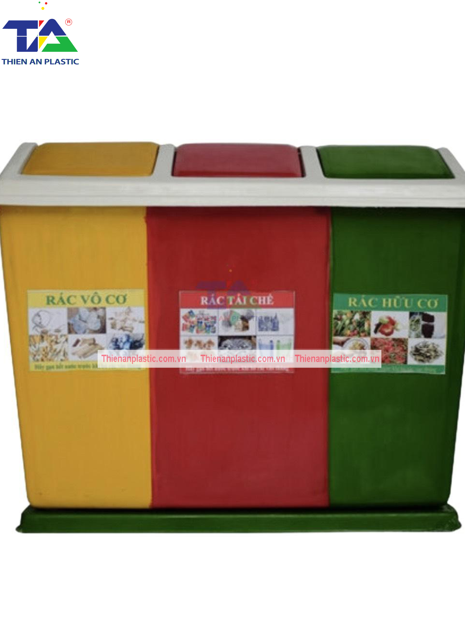 Thùng Rác Composite 3 Ngăn (KT: 1080 x 450 x 850mm)