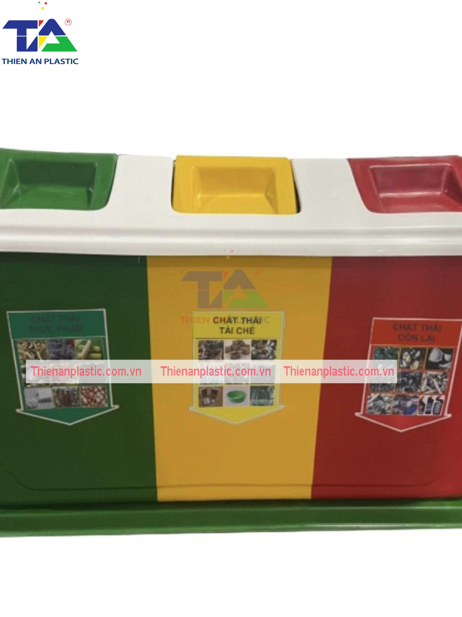 Thùng Rác Composite 3 Ngăn (KT: 1080 x 450 x 850mm)