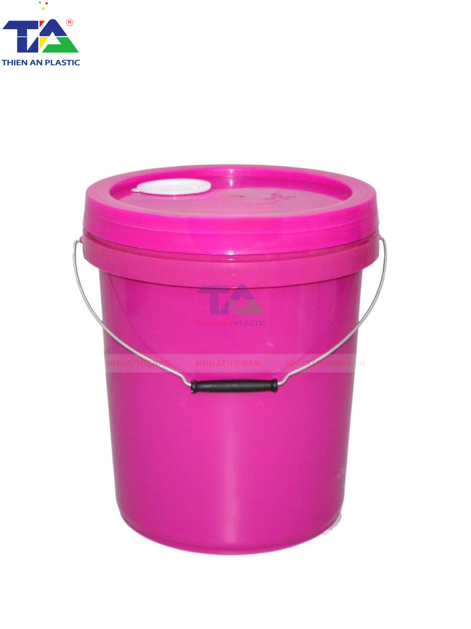 Thùng (Xô Nhựa) 18 Lít Màu Hồng (KT: Ø310 x 345 mm)