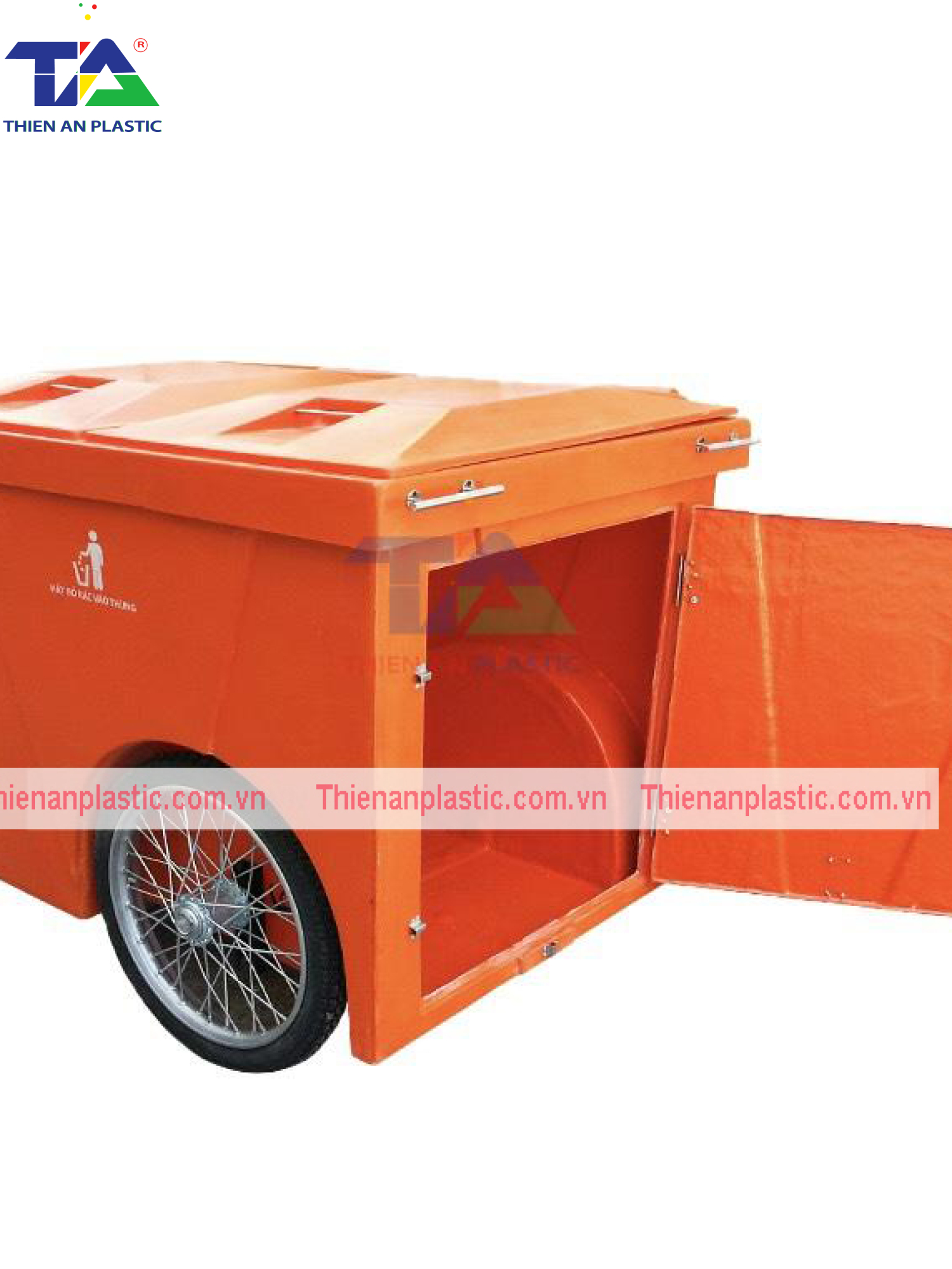 Thùng Rác Composite 1000 Lít 3 Bánh Hơi (KT: 1400 x 1030 x 1000mm)