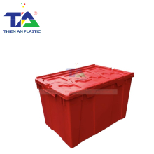 Thùng Nhựa Có Nắp Màu Đỏ (KT: 600 x 400 x 365mm)