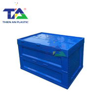 Thùng Nhựa Có Nắp Xếp Gọn (KT: 600 x 400 x 350mm)