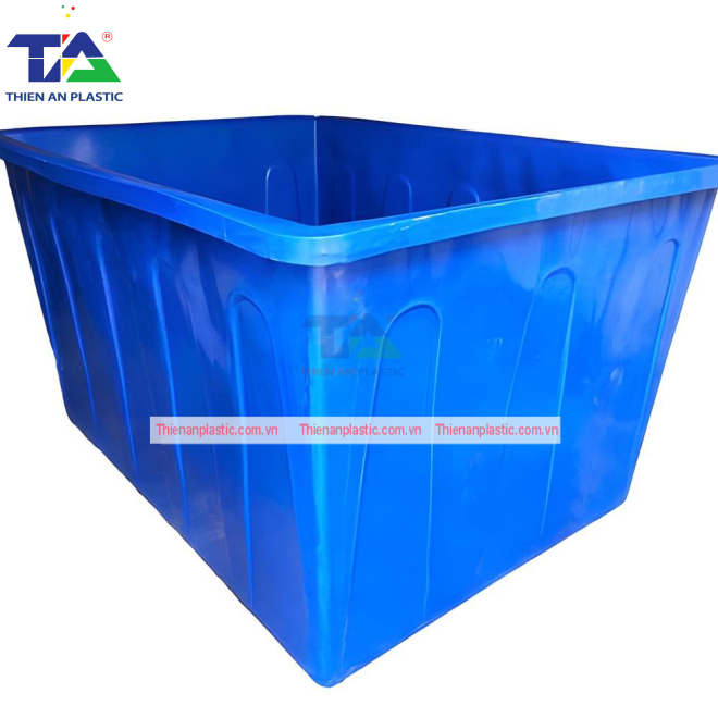 Thùng Nhựa Chữ Nhật 1820 Lít (KT: 136 x 136 x 122cm)