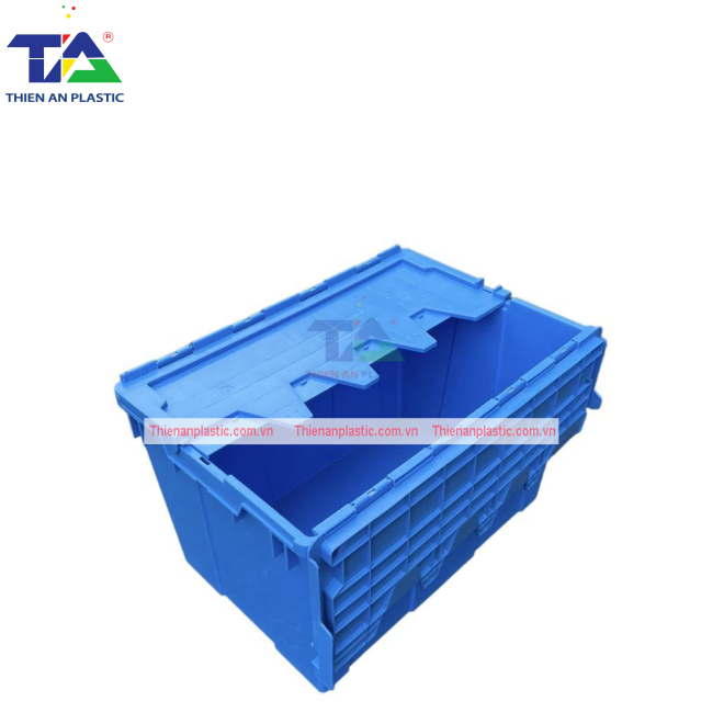 Thùng Nhựa Có Nắp Màu Dương (KT: 600 x 400 x 365mm)